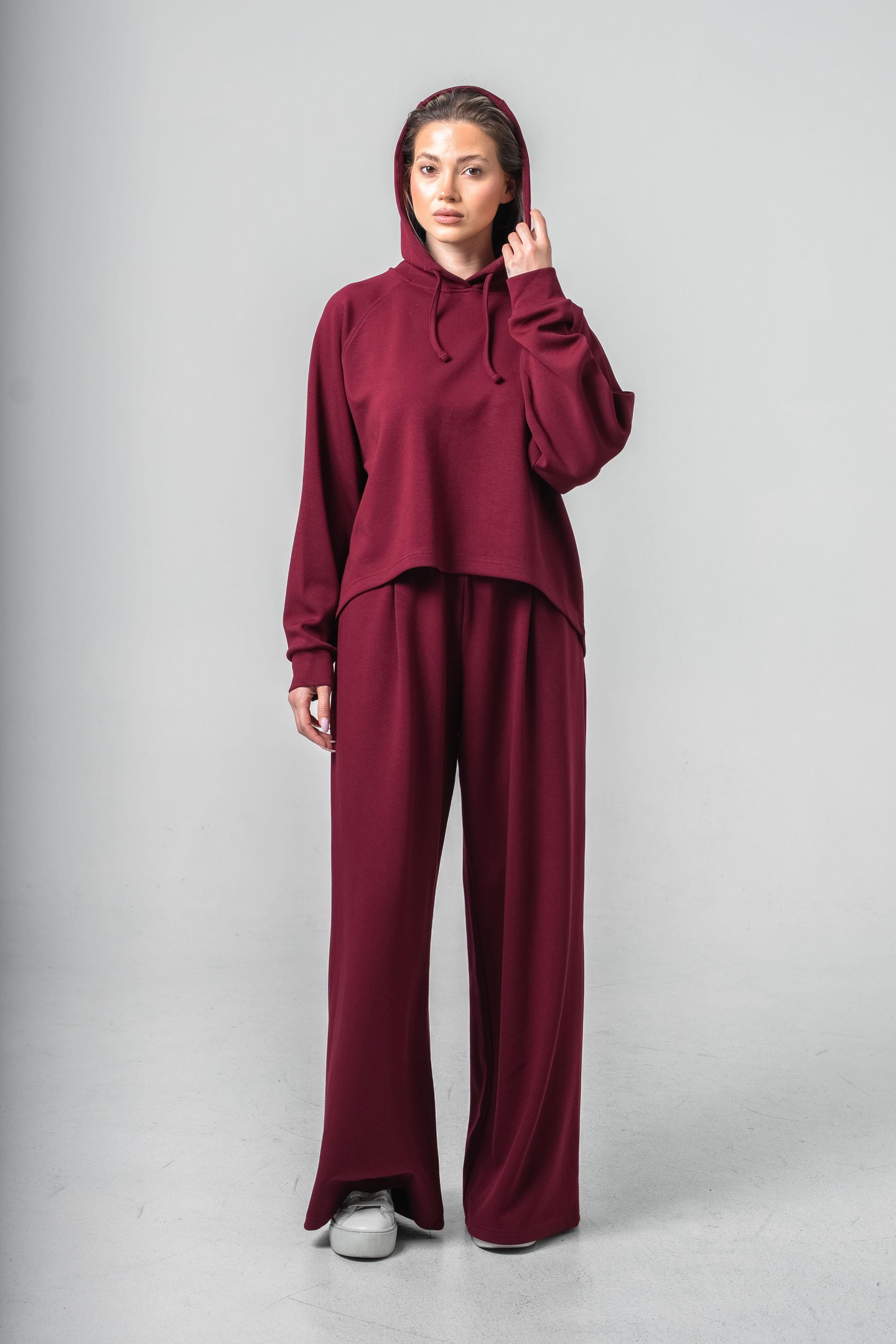 Oysho Kumaşlı Kapüşonlu Kadın Sweat Takım