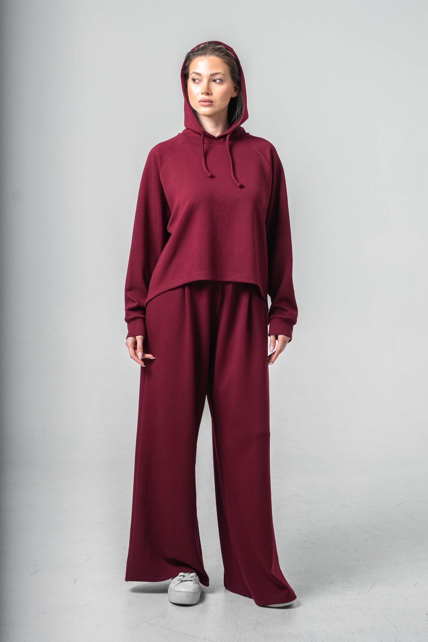 Oysho Kumaşlı Kapüşonlu Kadın Sweat Takım