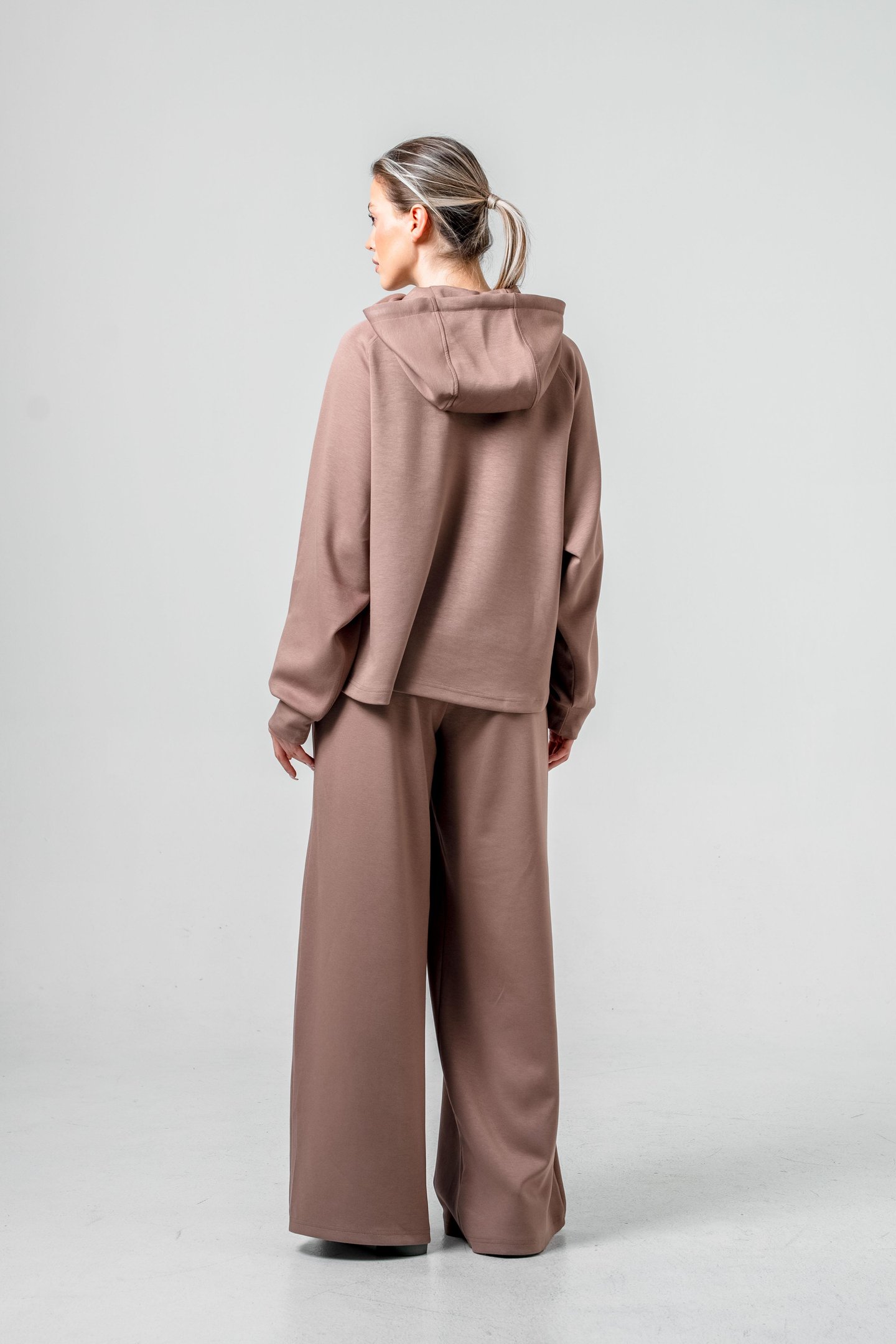 Oysho Kumaşlı Kapüşonlu Kadın Sweat Takım