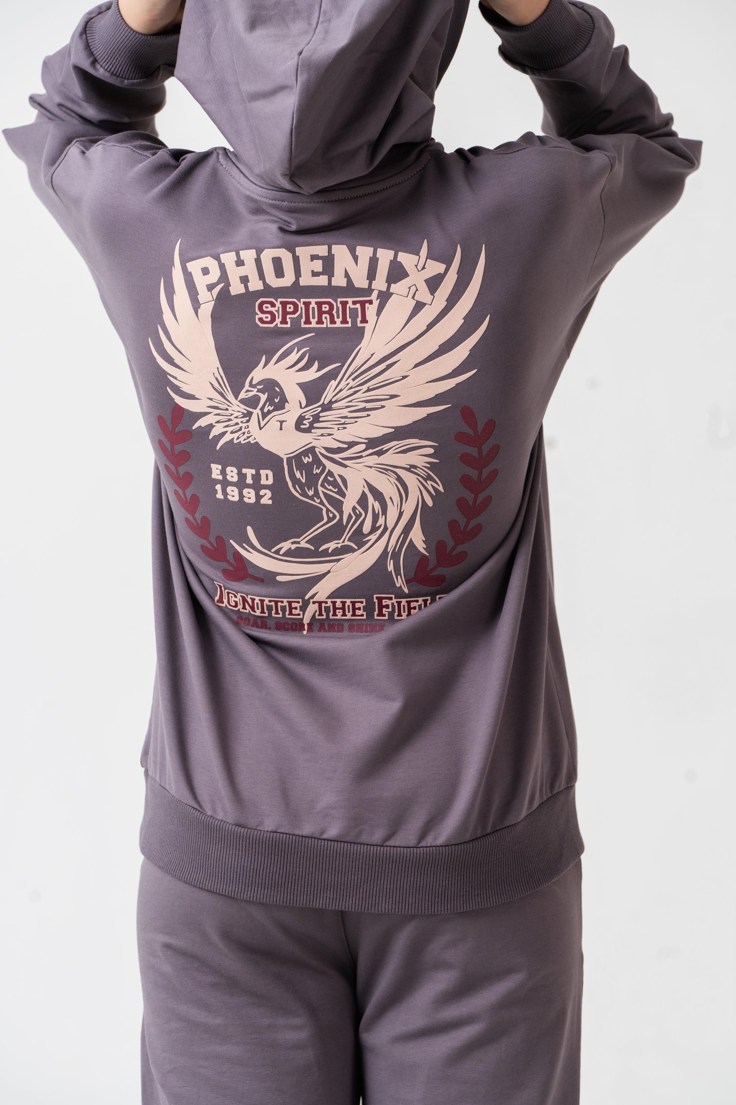 Phoenix Spirit Baskılı Kanguru Cepli Erkek Çocuk Alt Üst Eşofman Takımı