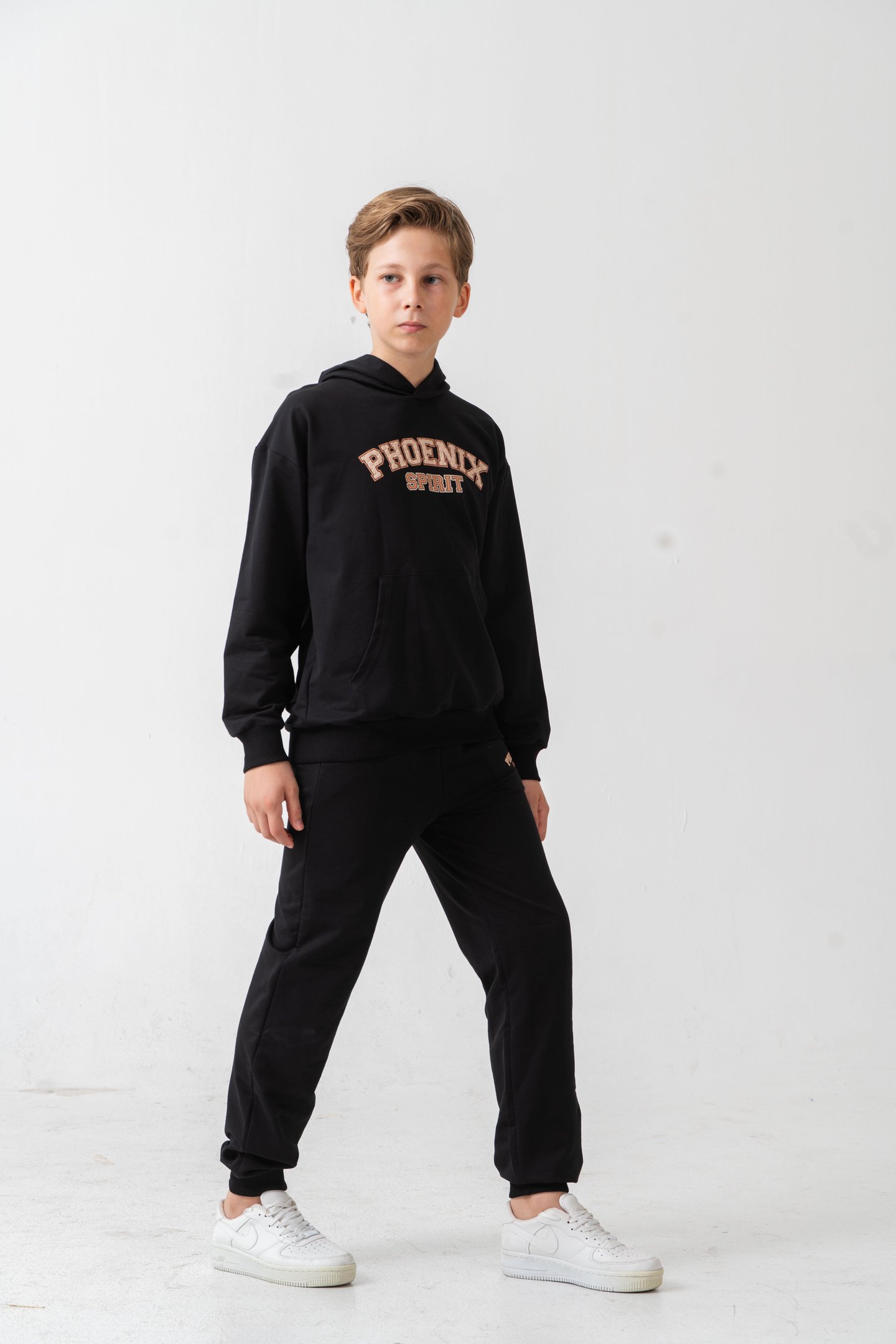 Phoenix Spirit Baskılı Kanguru Cepli Erkek Çocuk Alt Üst Eşofman Takımı