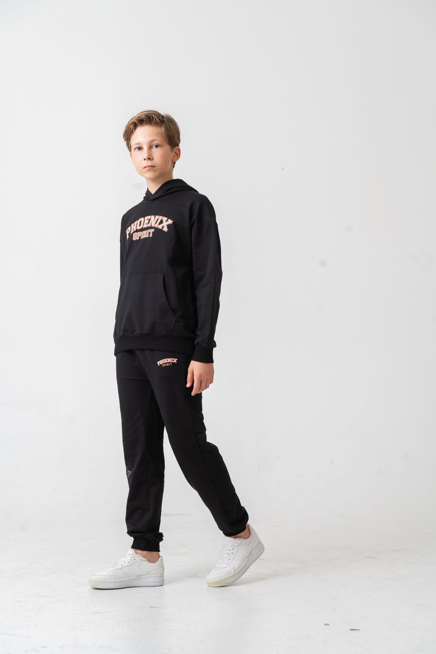Phoenix Spirit Baskılı Kanguru Cepli Erkek Çocuk Alt Üst Eşofman Takımı