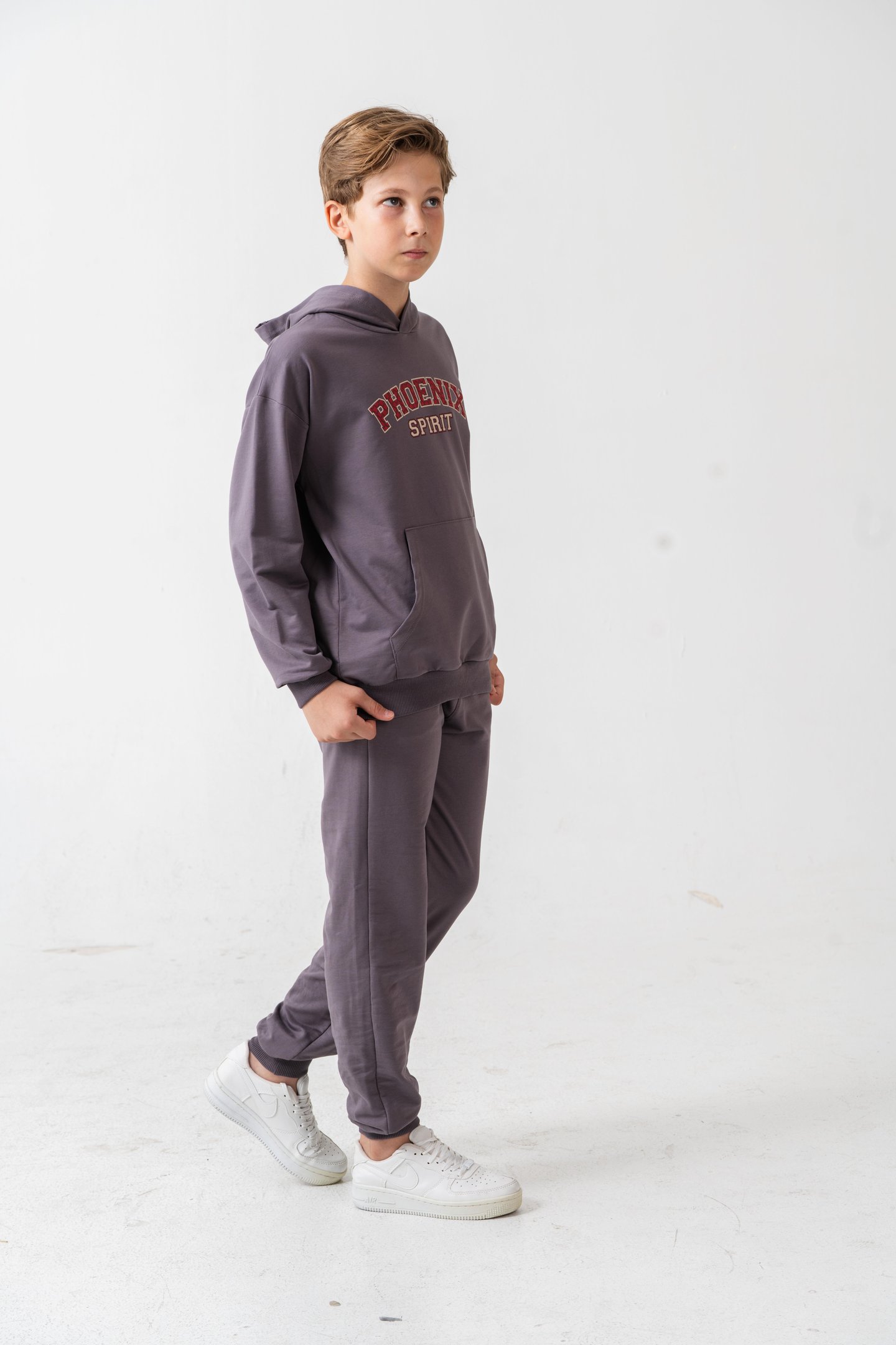 Phoenix Spirit Baskılı Kanguru Cepli Erkek Çocuk Alt Üst Eşofman Takımı