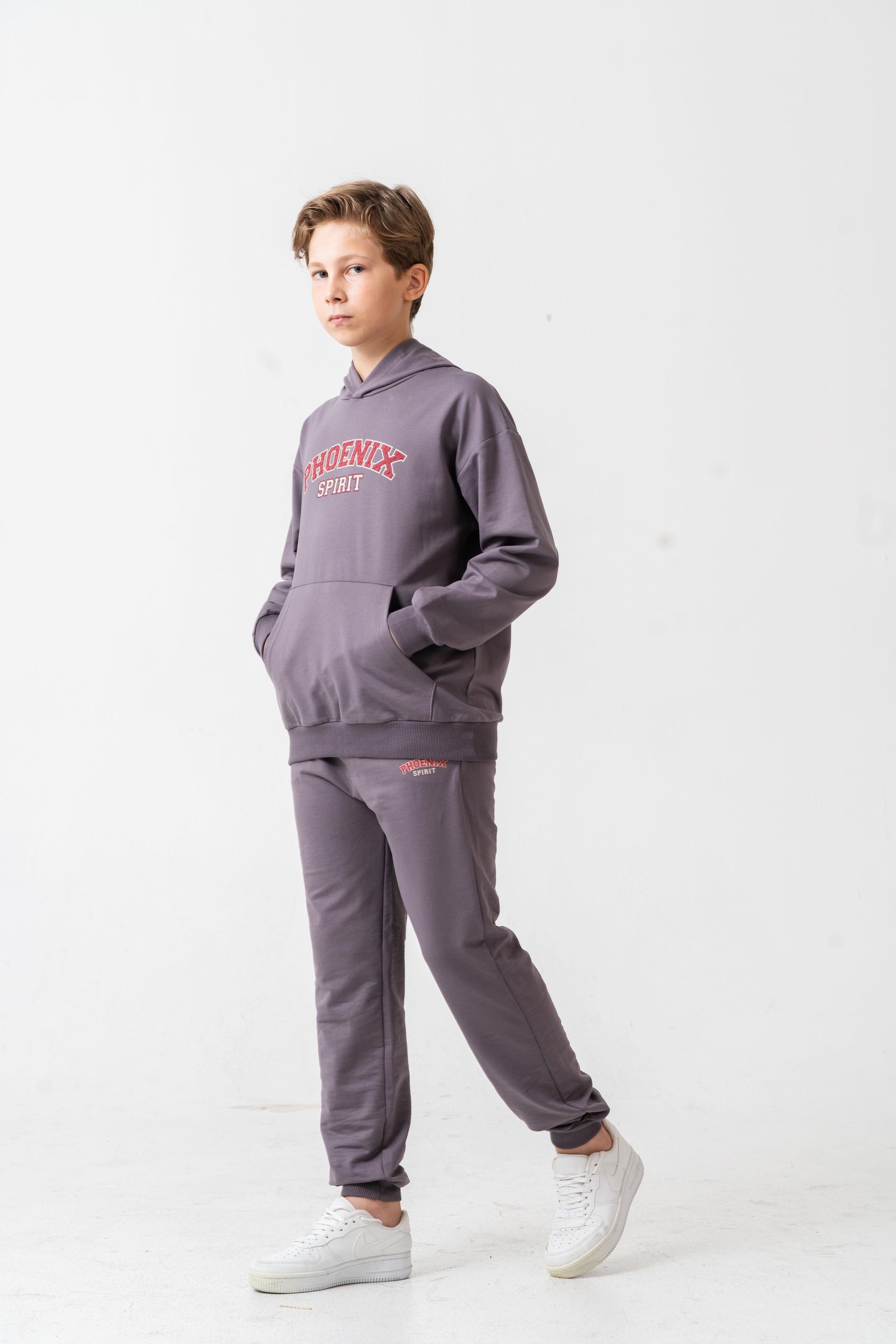 Phoenix Spirit Baskılı Kanguru Cepli Erkek Çocuk Alt Üst Eşofman Takımı