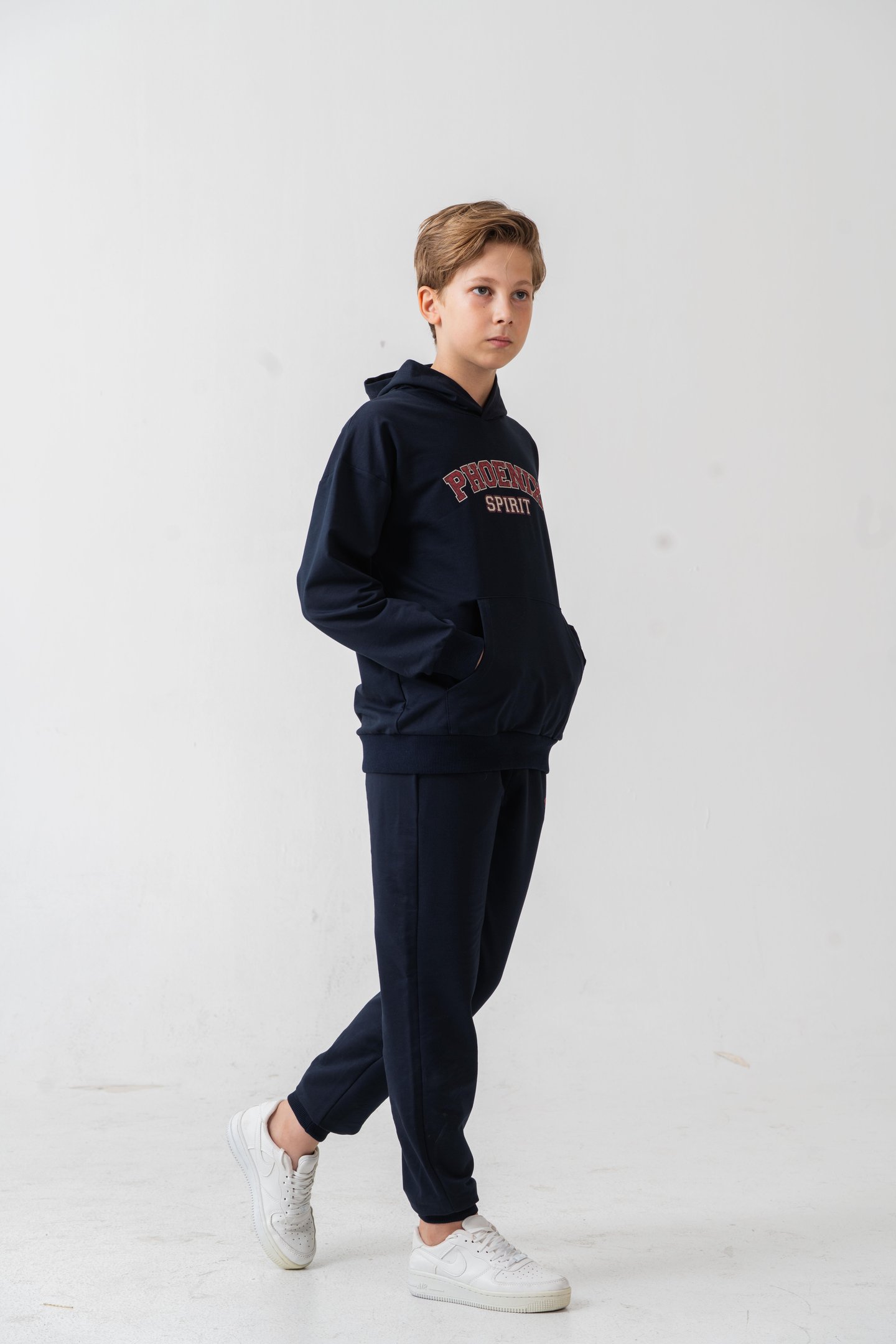 Phoenix Spirit Baskılı Kanguru Cepli Erkek Çocuk Alt Üst Eşofman Takımı