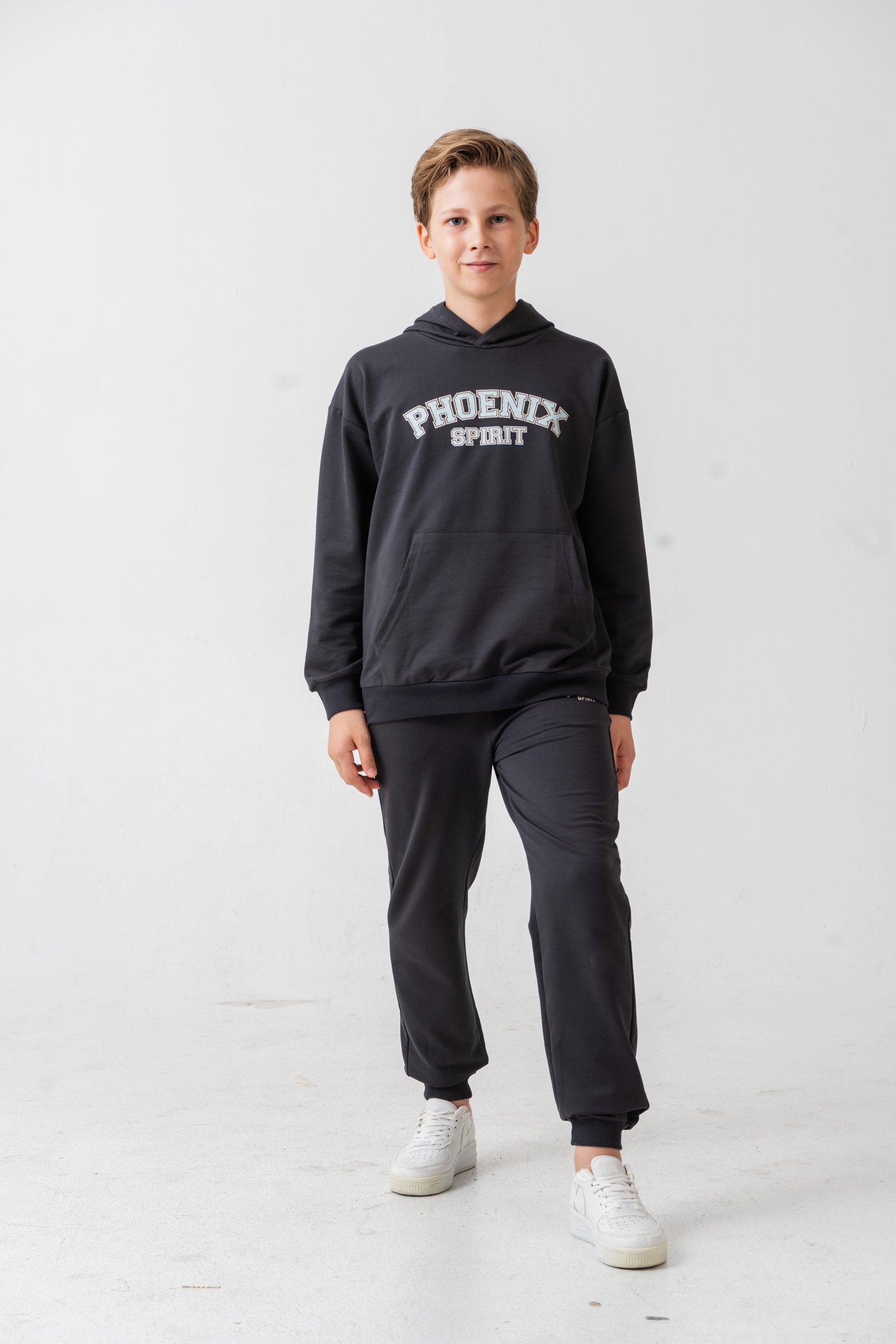 Phoenix Spirit Baskılı Kanguru Cepli Erkek Çocuk Alt Üst Eşofman Takımı