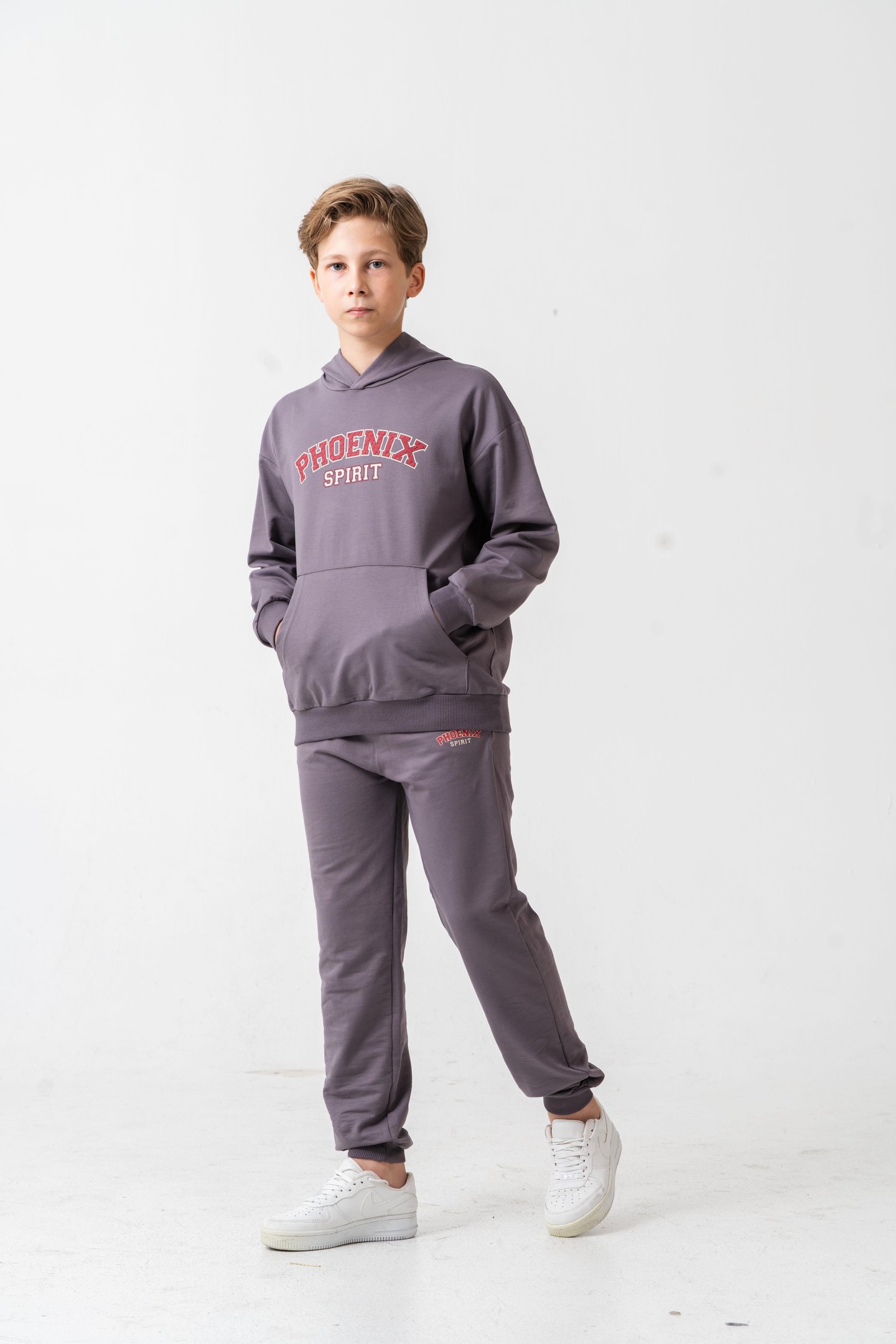 Phoenix Spirit Baskılı Kanguru Cepli Erkek Çocuk Alt Üst Eşofman Takımı