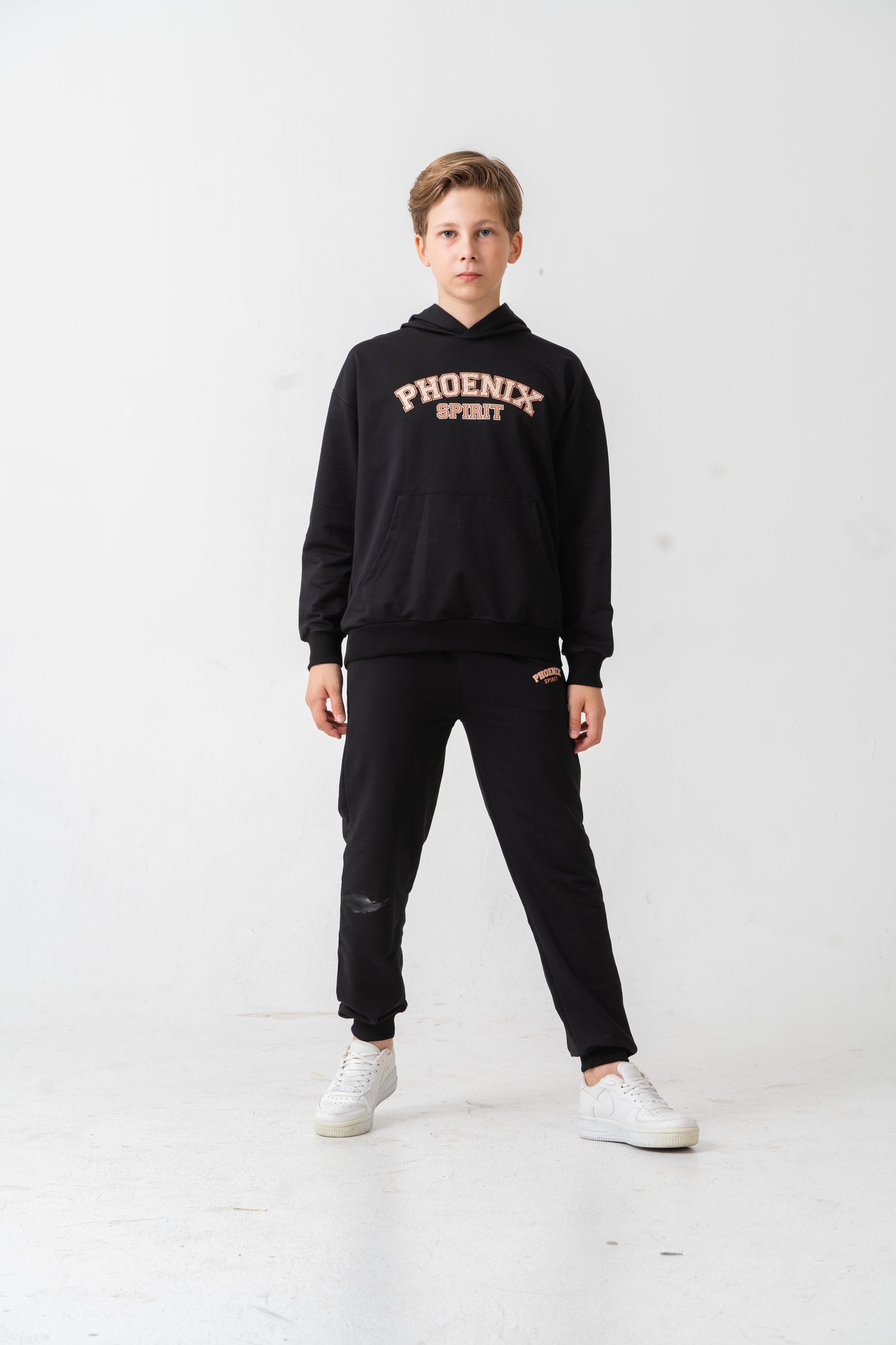 Phoenix Spirit Baskılı Kanguru Cepli Erkek Çocuk Alt Üst Eşofman Takımı