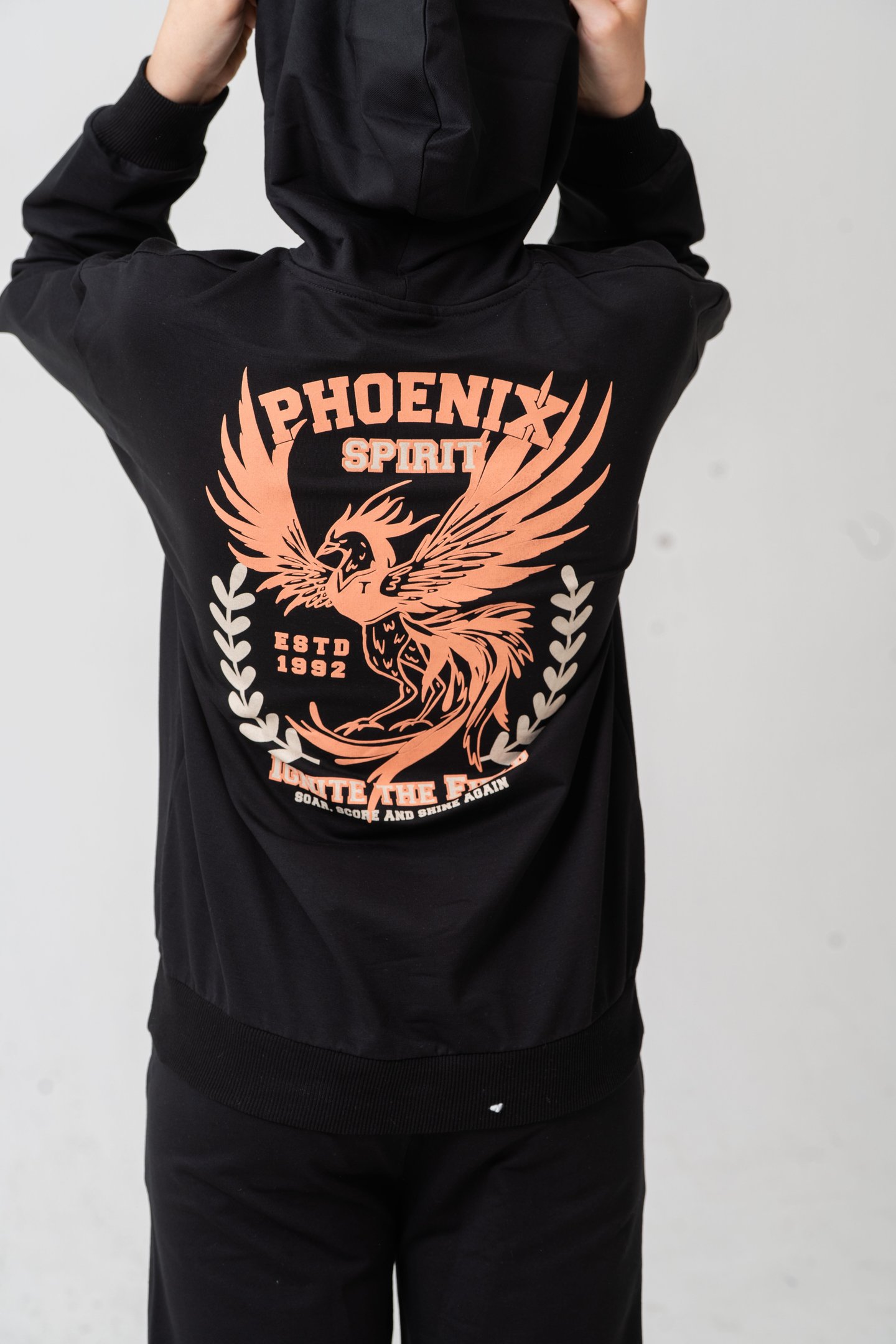 Phoenix Spirit Baskılı Kanguru Cepli Erkek Çocuk Alt Üst Eşofman Takımı