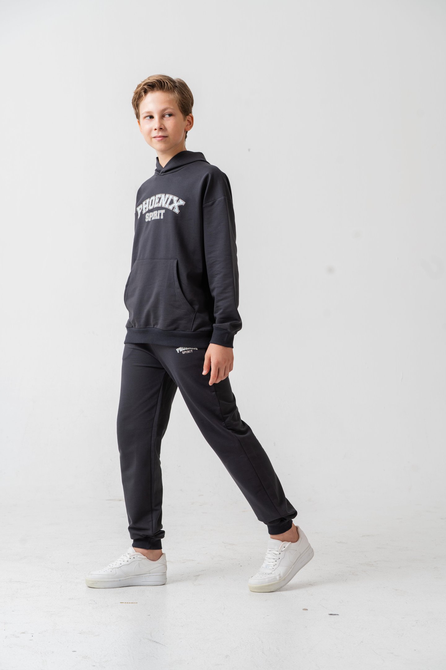 Phoenix Spirit Baskılı Kanguru Cepli Erkek Çocuk Alt Üst Eşofman Takımı