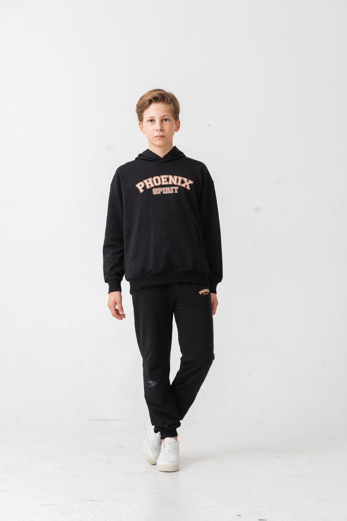 Phoenix Spirit Baskılı Kanguru Cepli Erkek Çocuk Alt Üst Eşofman Takımı
