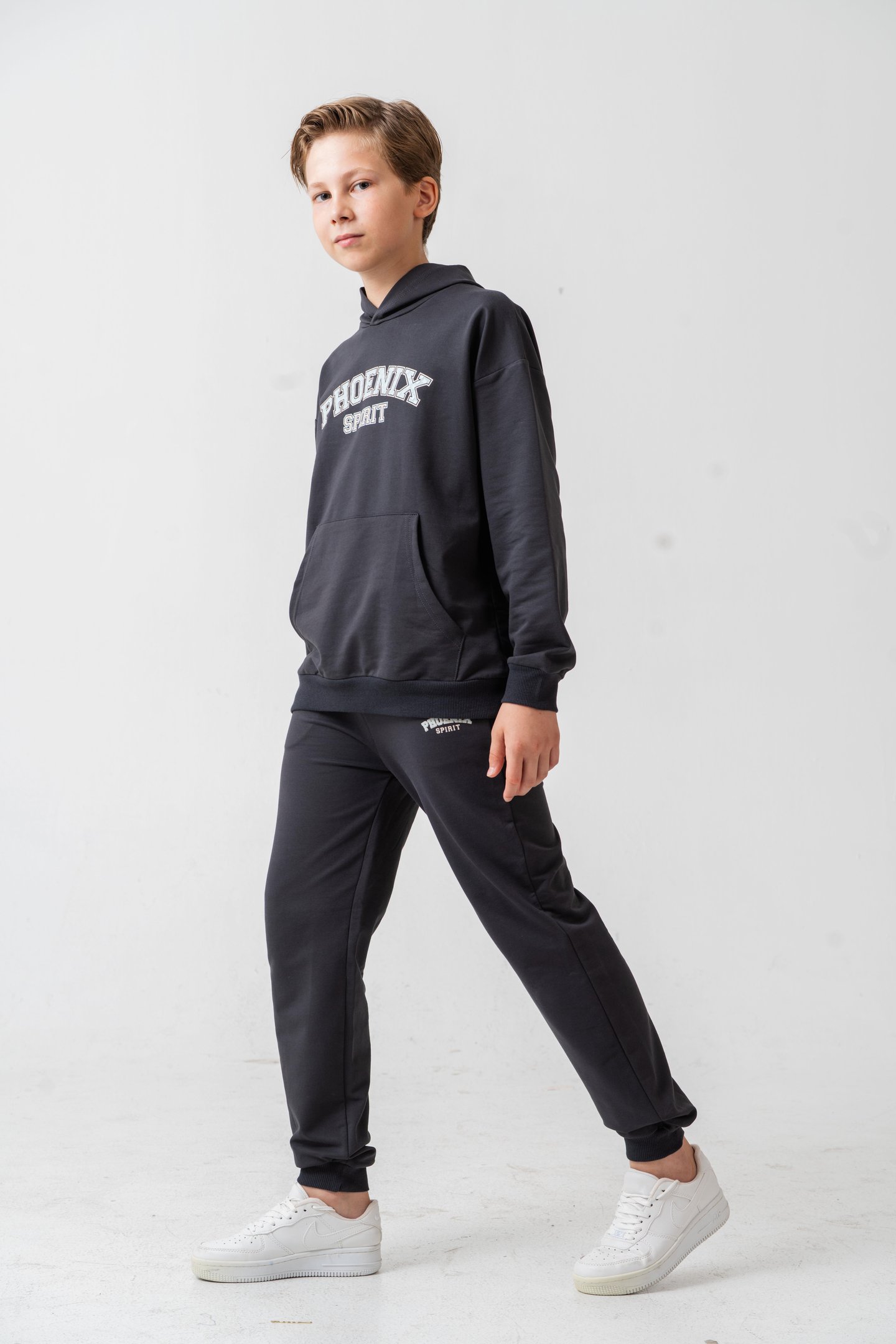 Phoenix Spirit Baskılı Kanguru Cepli Erkek Çocuk Alt Üst Eşofman Takımı