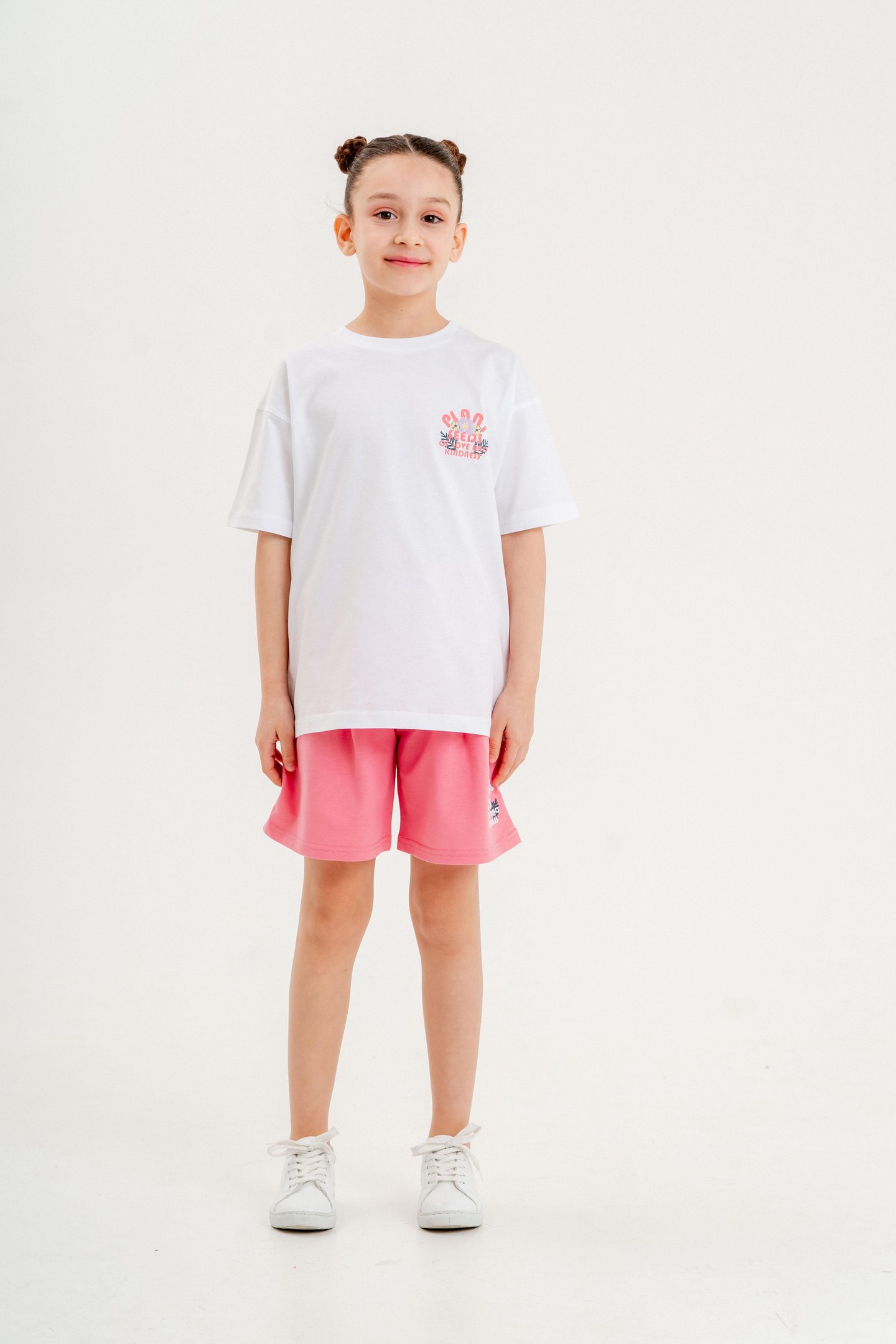Plant Seeds Of Love Nap Kindness Baskılı Kız Çocuk T-shirt Şort Alt-Üst Takımı