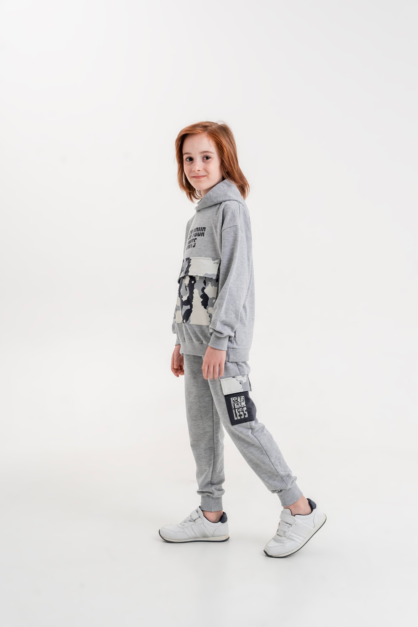 Push Your Limits Baskılı Kapüşonlu Erkek Çocuk Genç Sweatshirt Eşofman Takımı