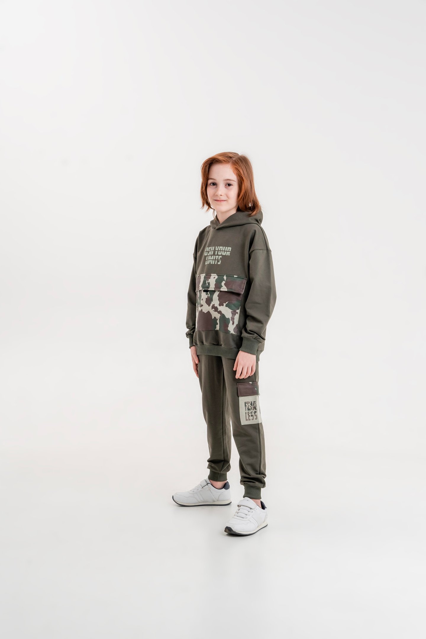Push Your Limits Baskılı Kapüşonlu Erkek Çocuk Genç Sweatshirt Eşofman Takımı