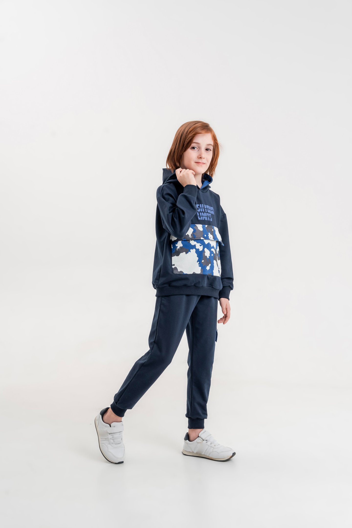 Push Your Limits Baskılı Kapüşonlu Erkek Çocuk Genç Sweatshirt Eşofman Takımı