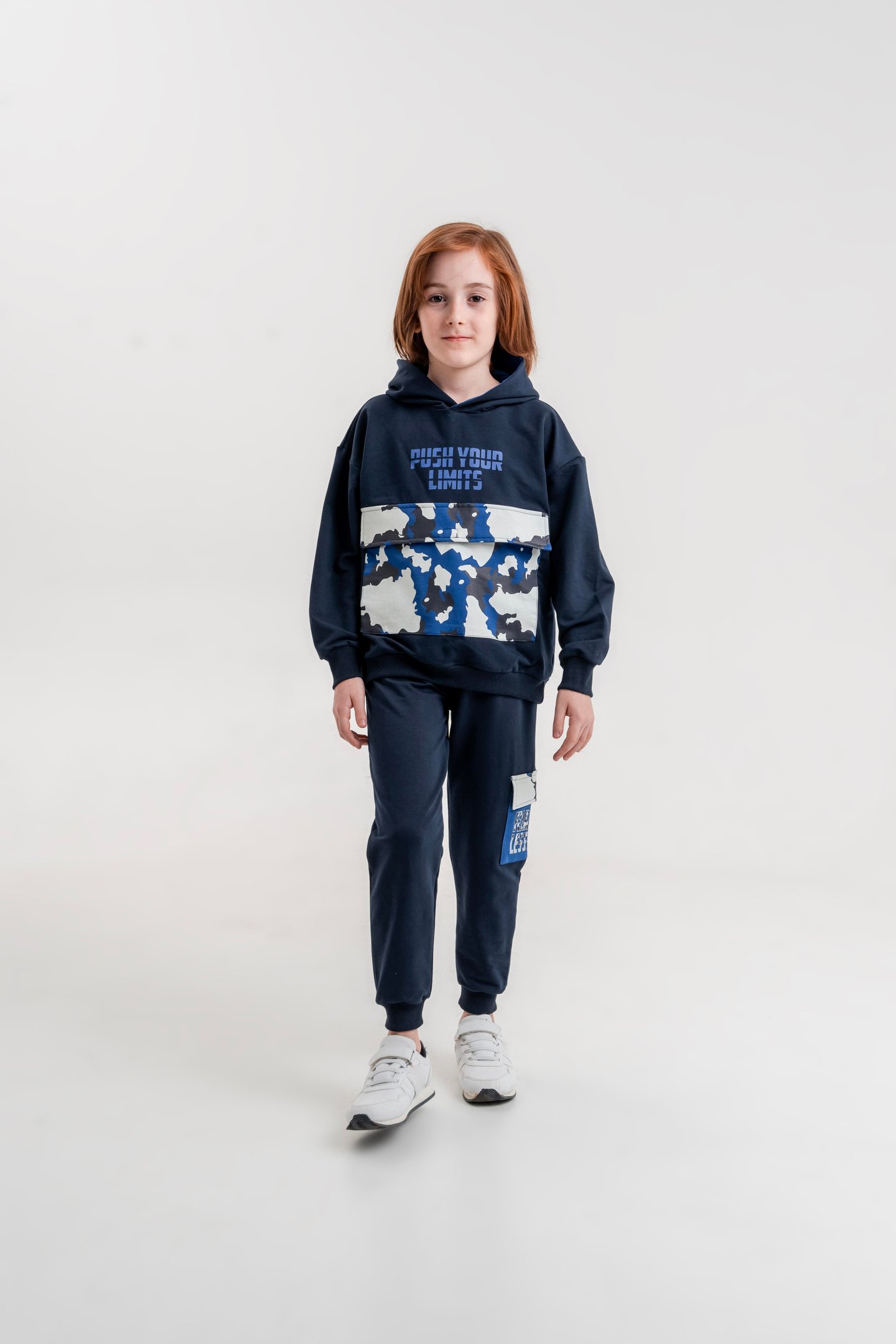 Push Your Limits Baskılı Kapüşonlu Erkek Çocuk Genç Sweatshirt Eşofman Takımı