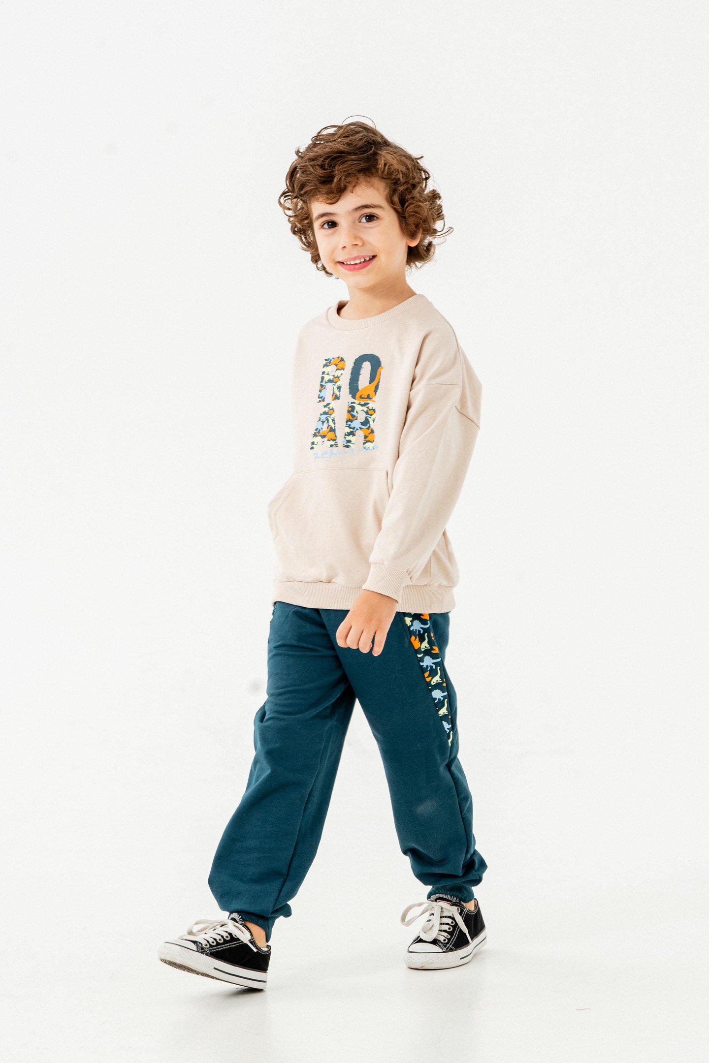 Roar Really Loud Baskılı Erkek Çocuk Alt-Üst Eşofman Takımı