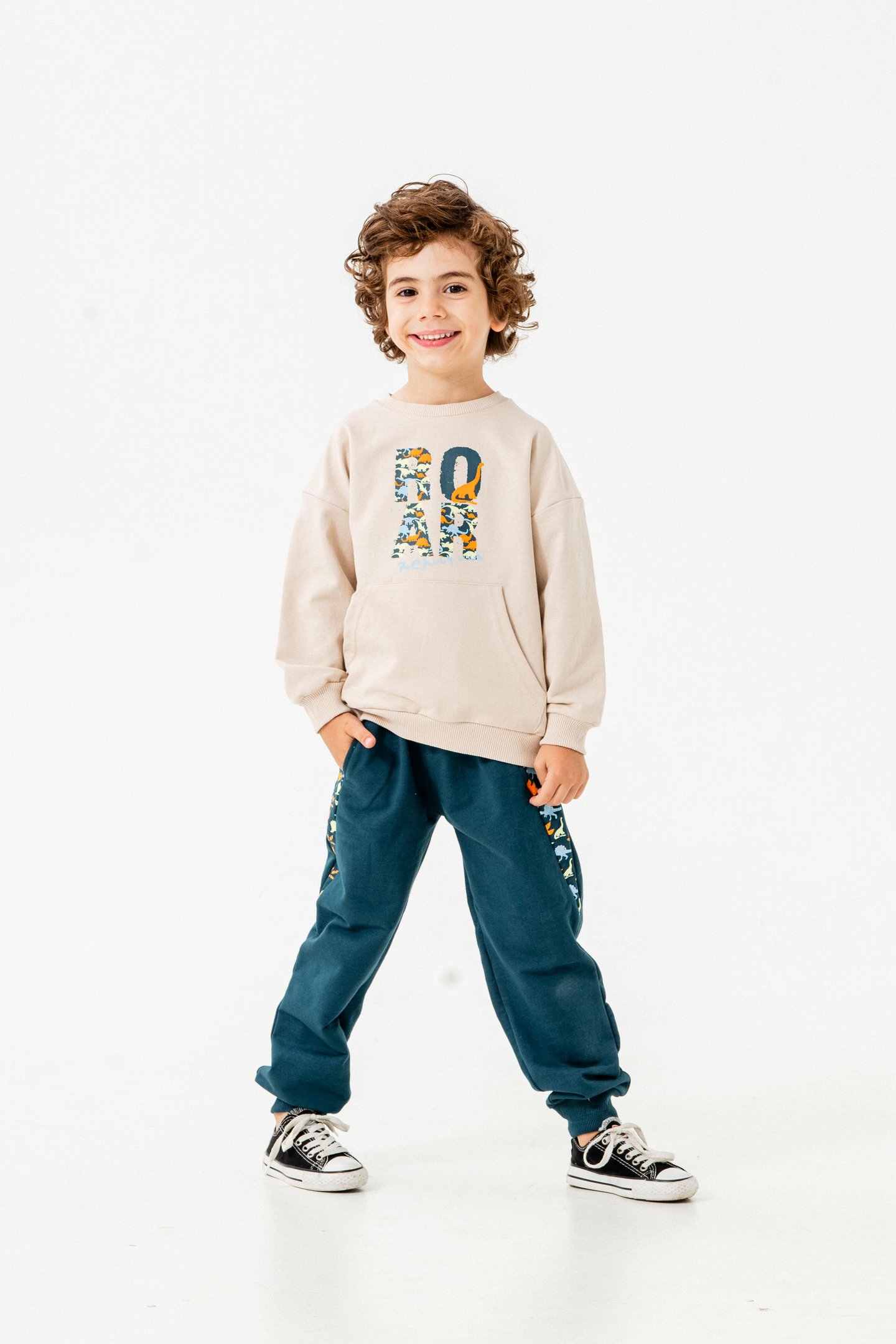 Roar Really Loud Baskılı Erkek Çocuk Alt-Üst Eşofman Takımı