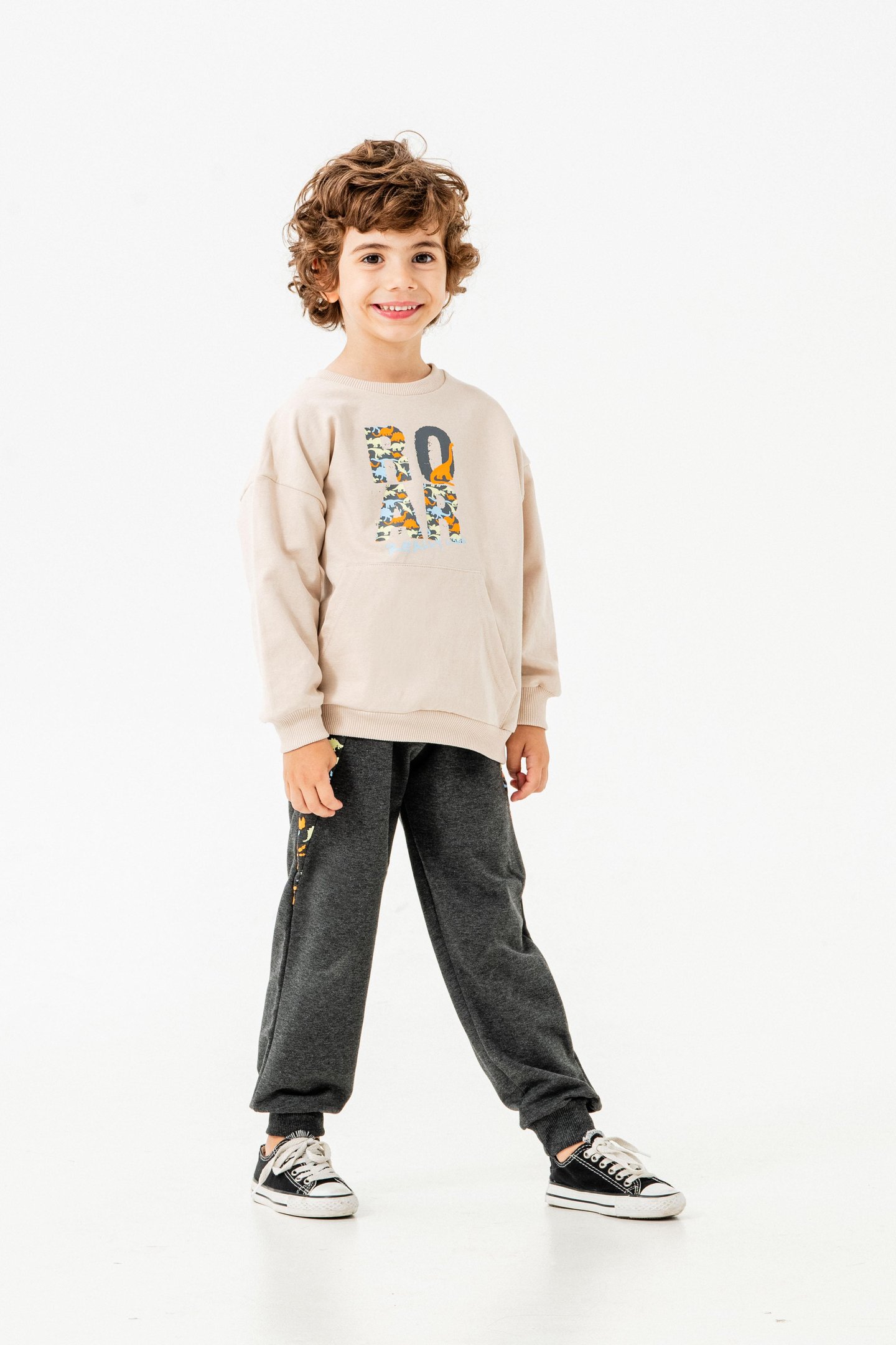 Roar Really Loud Baskılı Erkek Çocuk Alt-Üst Eşofman Takımı