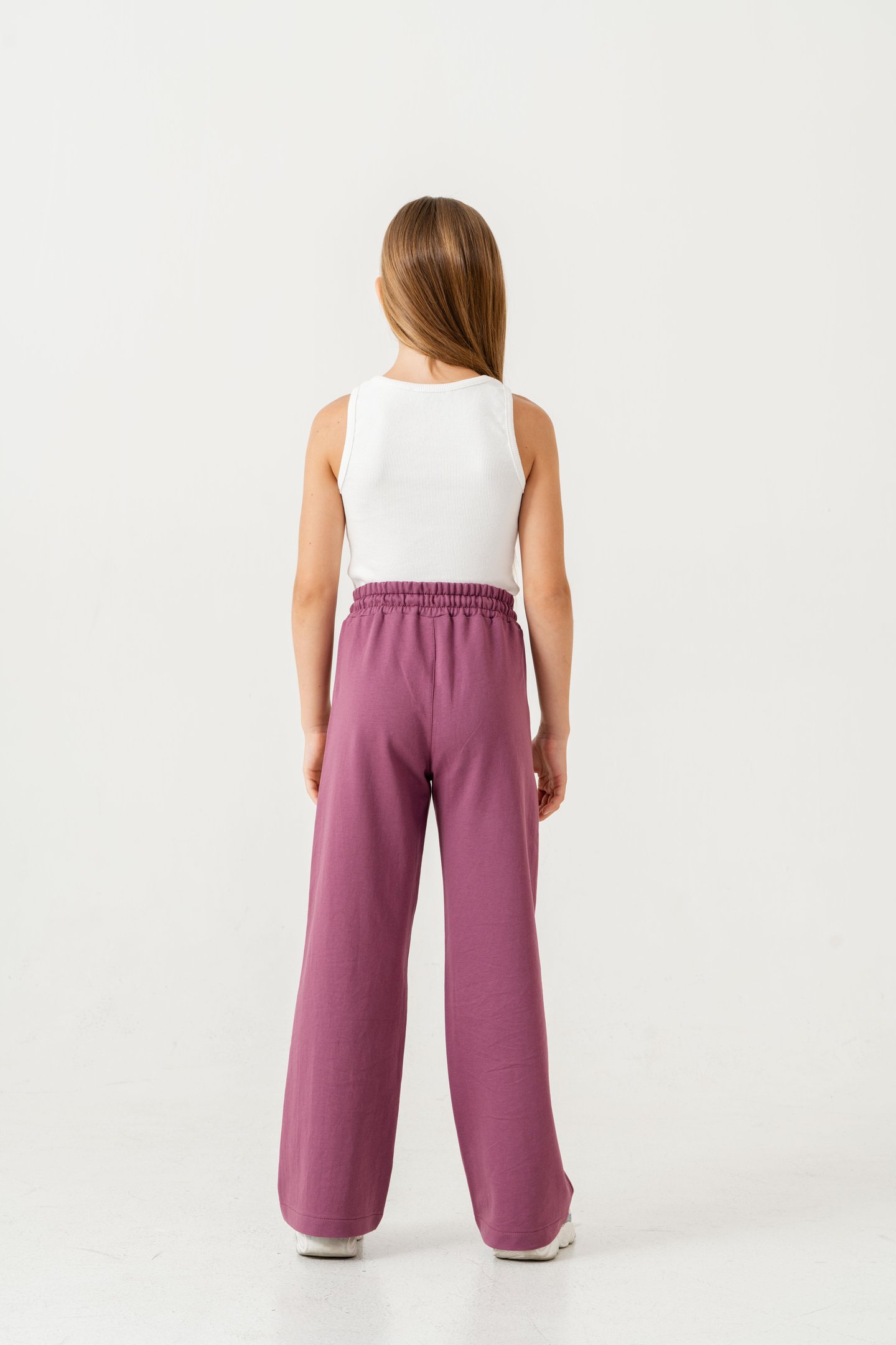 Sağ Sol Taş Baskılı Geniş Paçalı Kız Çocuk Eşofman Altı