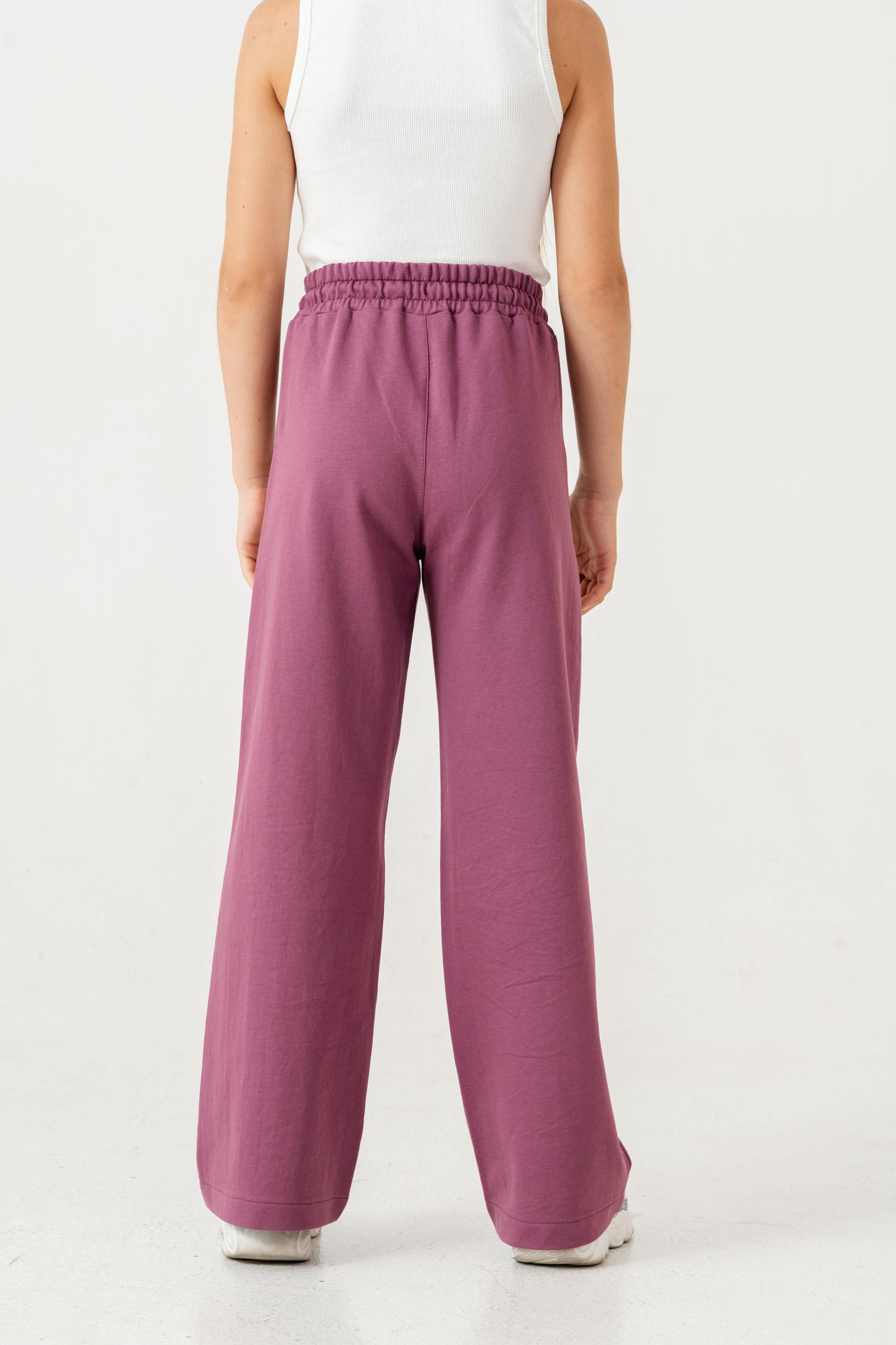 Sağ Sol Taş Baskılı Geniş Paçalı Kız Çocuk Eşofman Altı