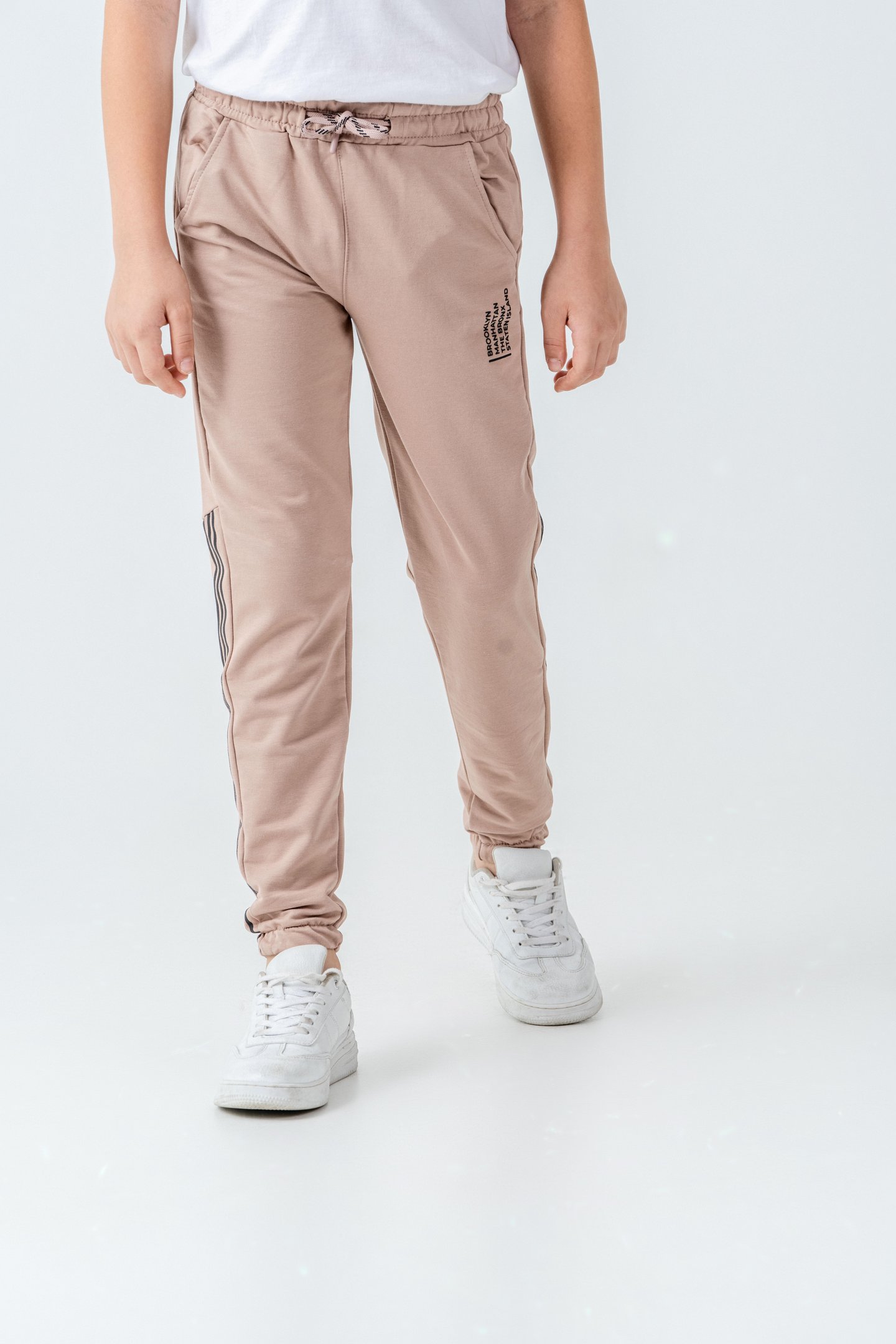 Sağ Sol Yan Şerit Baskılı Sol Cep Alt Baskılı Erkek Çocuk Eşofman Altı