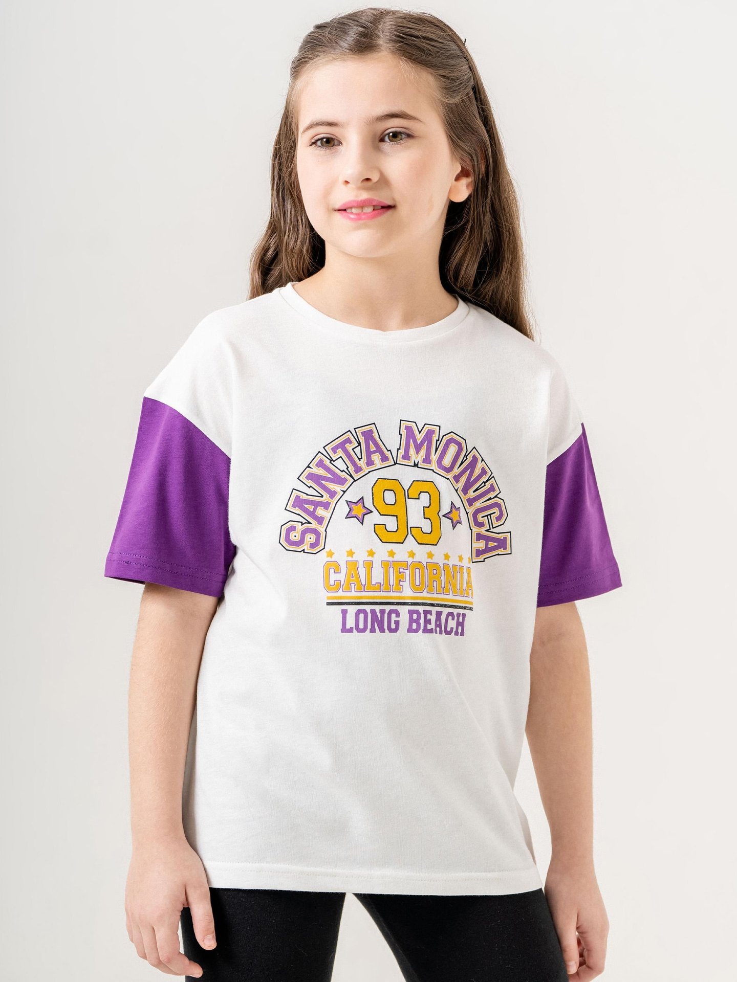 Santa Monica Long Beach  Baskılı Kız Çocuk T-shirt