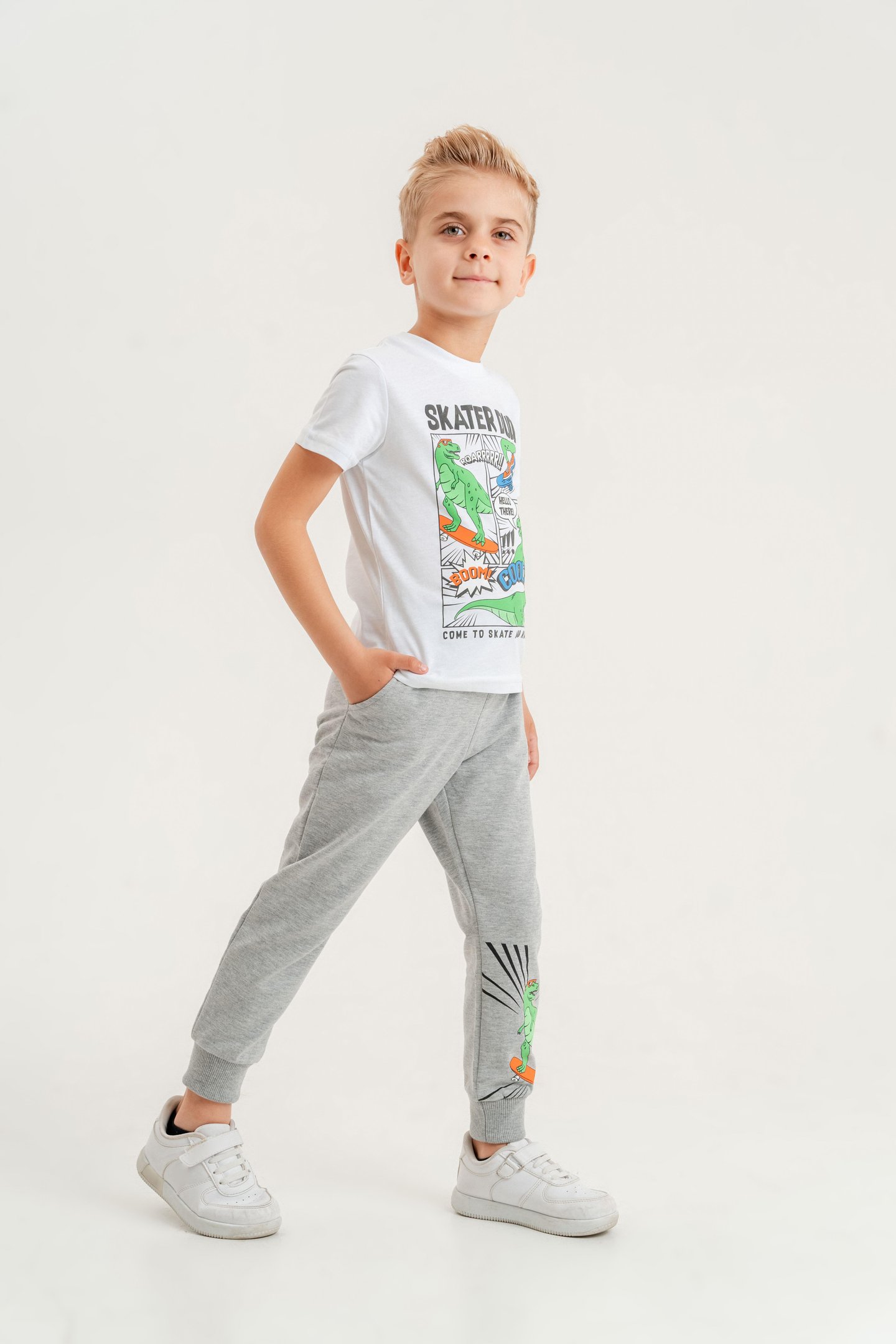 Skater Dude Baskılı Erkek Çocuk Tişört Alt Üst Eşofman Takımı