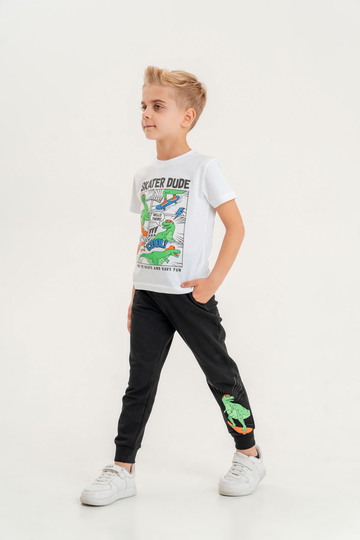 Skater Dude Baskılı Erkek Çocuk Tişört Alt Üst Eşofman Takımı