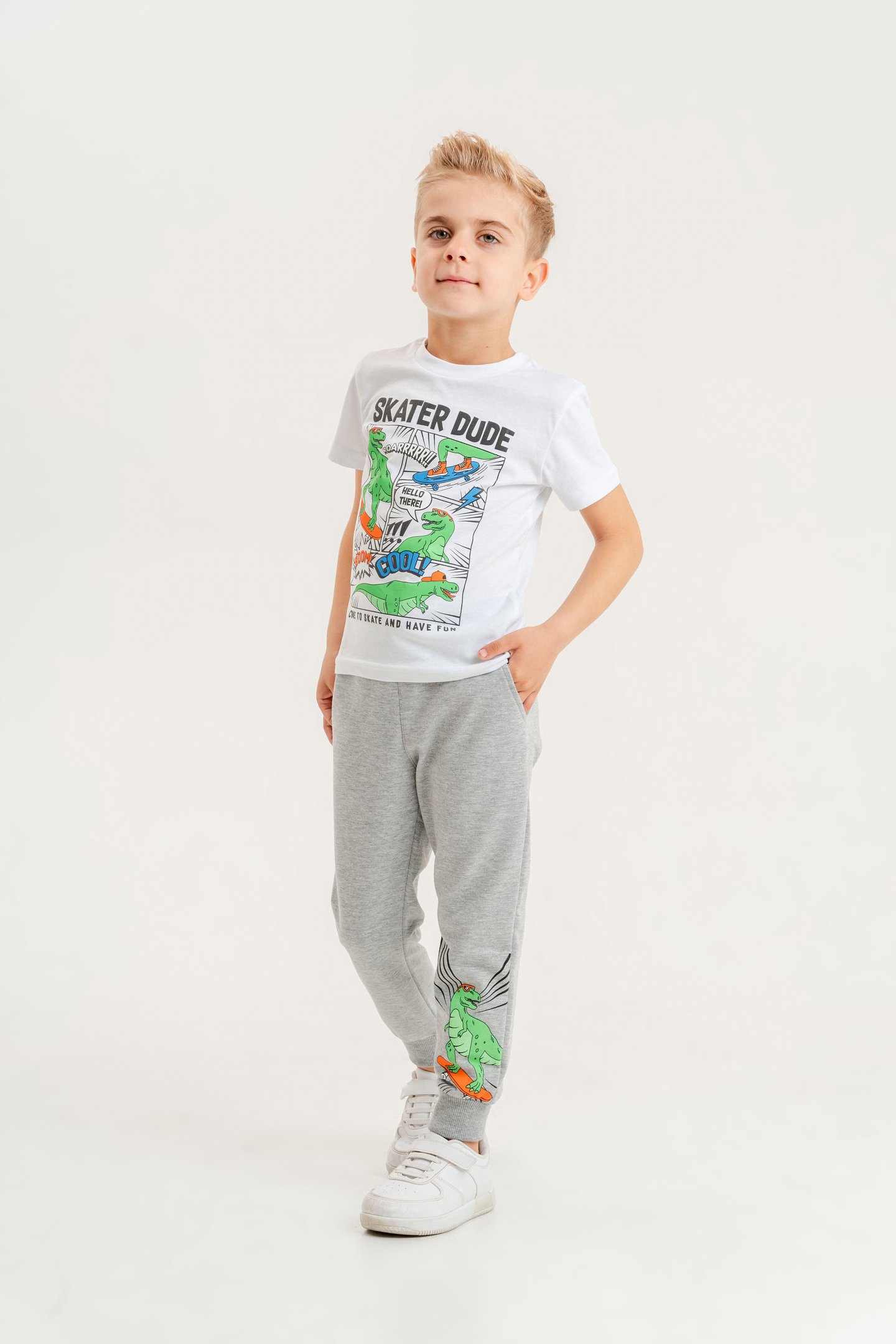 Skater Dude Baskılı Erkek Çocuk Tişört Alt Üst Eşofman Takımı