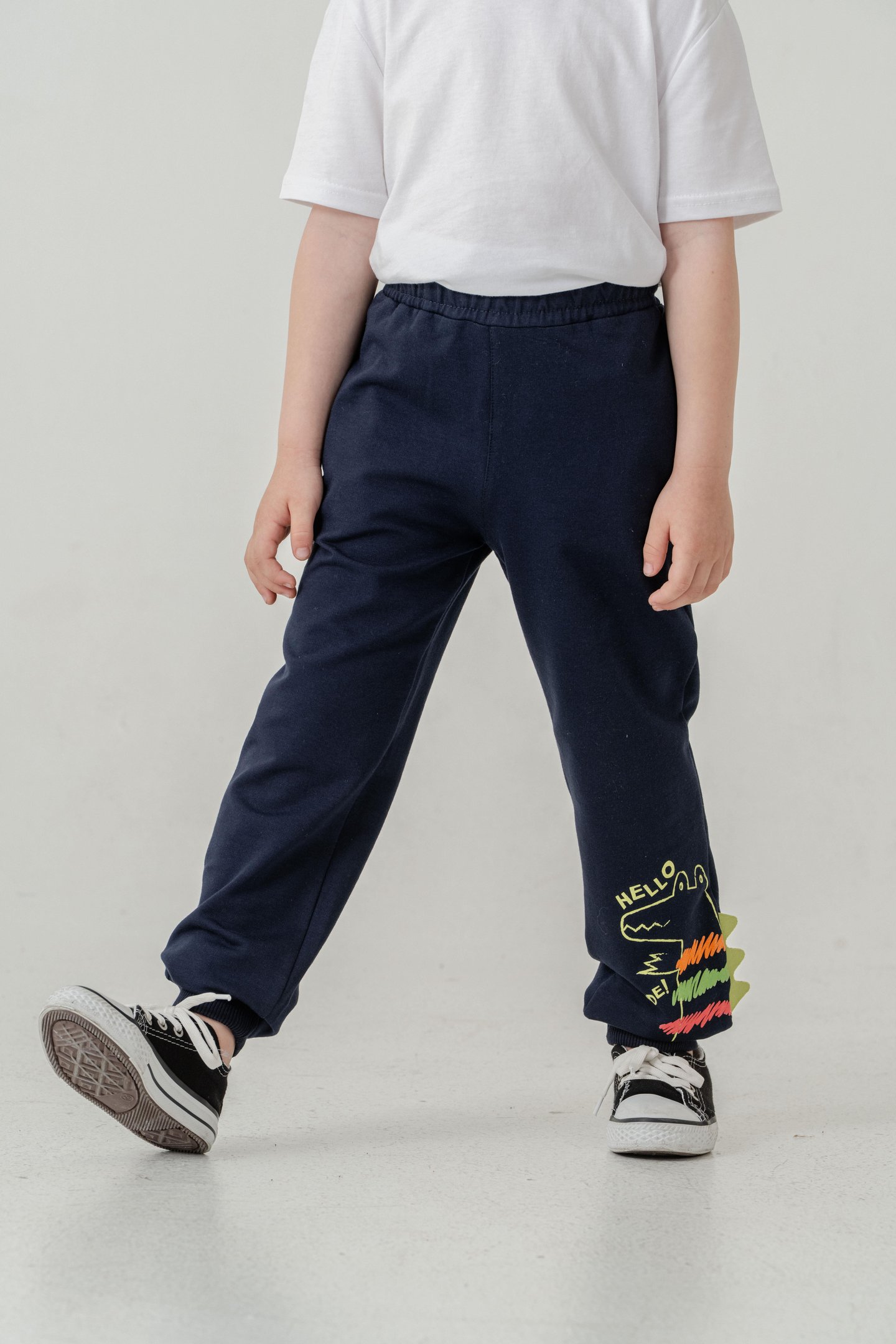 Sol Alt Paça Baskılı Lazer Kesim Paça Ribalı Erkek Çocuk Eşofman Alt