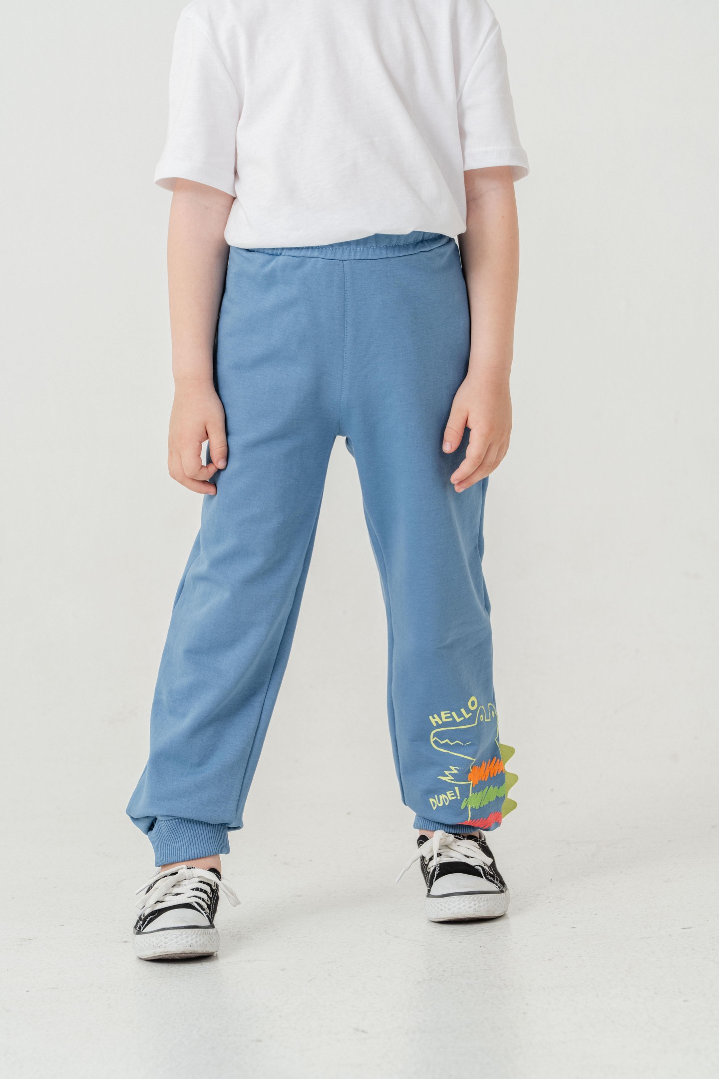 Sol Alt Paça Baskılı Lazer Kesim Paça Ribalı Erkek Çocuk Eşofman Alt