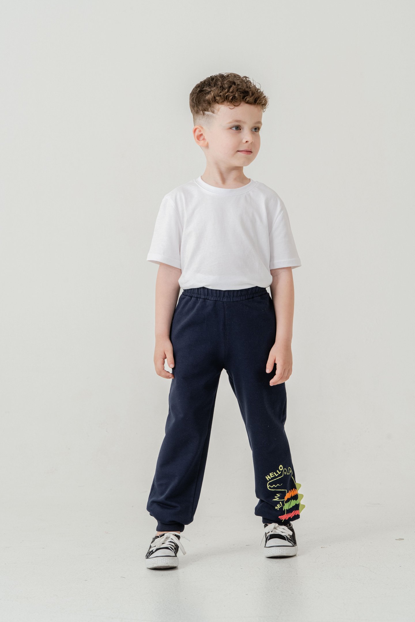 Sol Alt Paça Baskılı Lazer Kesim Paça Ribalı Erkek Çocuk Eşofman Alt