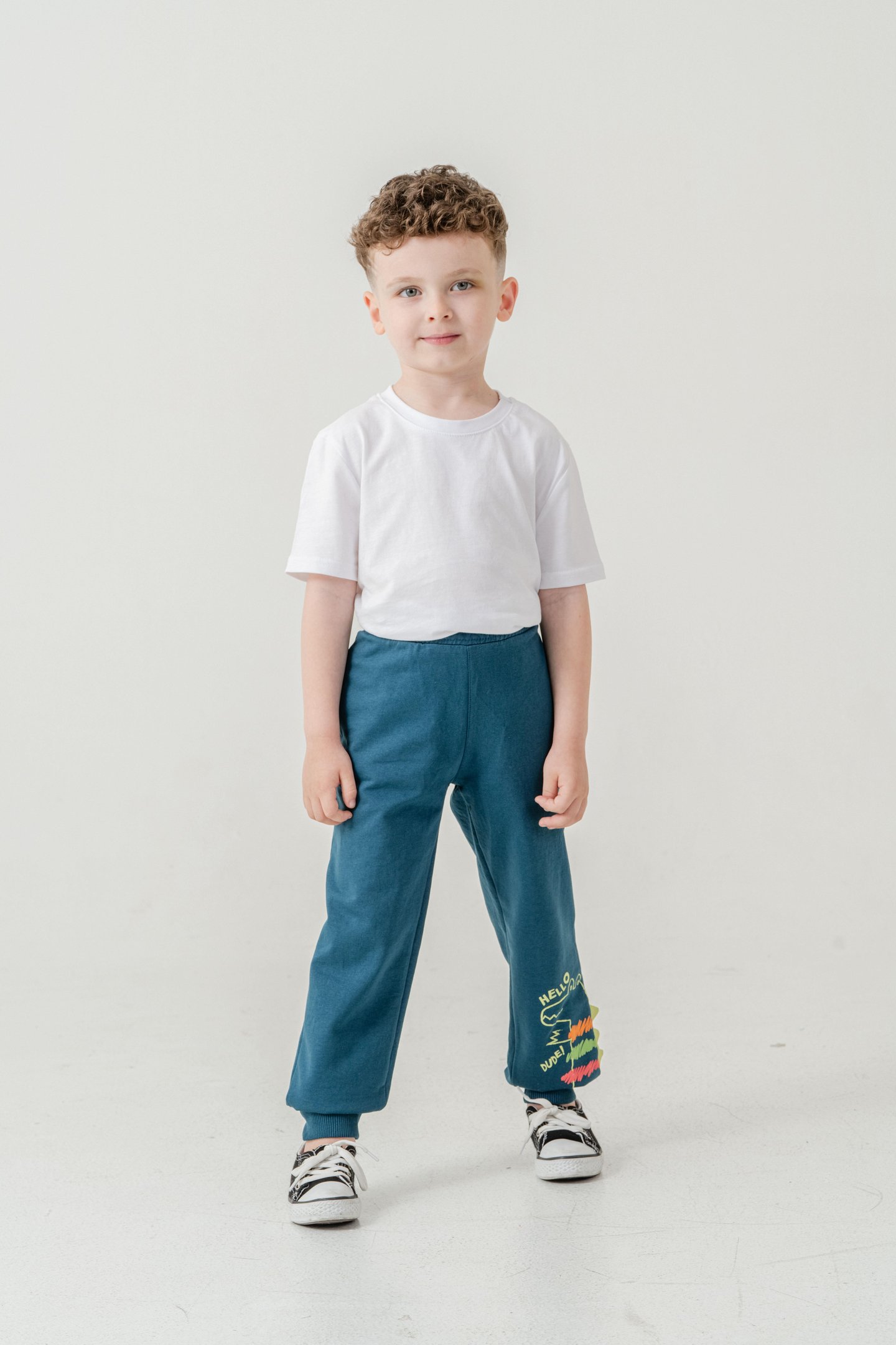 Sol Alt Paça Baskılı Lazer Kesim Paça Ribalı Erkek Çocuk Eşofman Alt