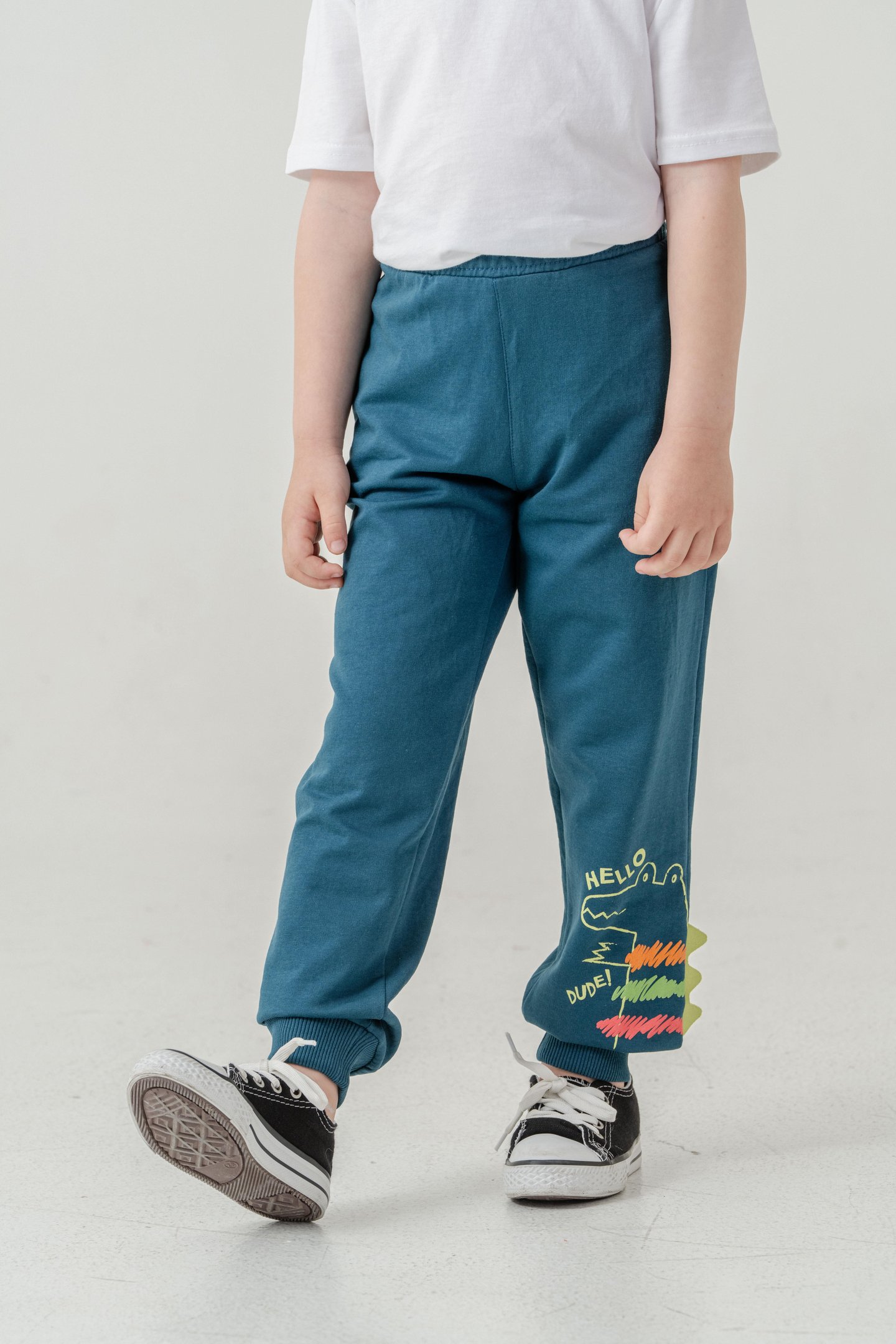 Sol Alt Paça Baskılı Lazer Kesim Paça Ribalı Erkek Çocuk Eşofman Alt