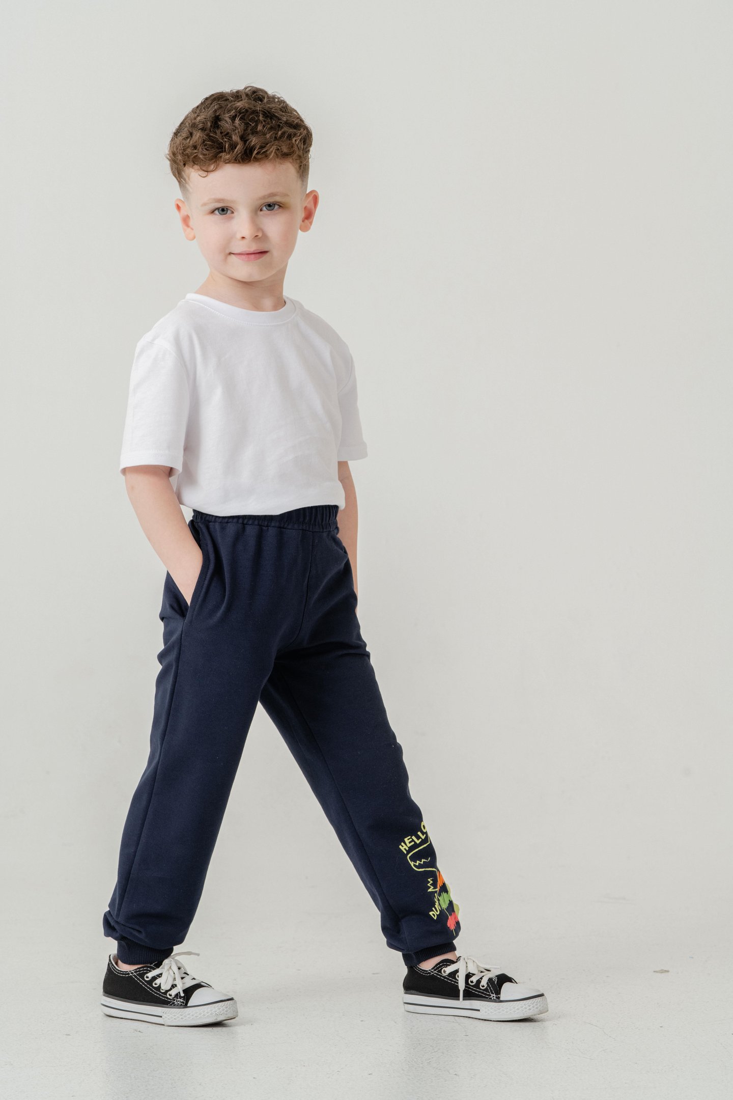 Sol Alt Paça Baskılı Lazer Kesim Paça Ribalı Erkek Çocuk Eşofman Alt