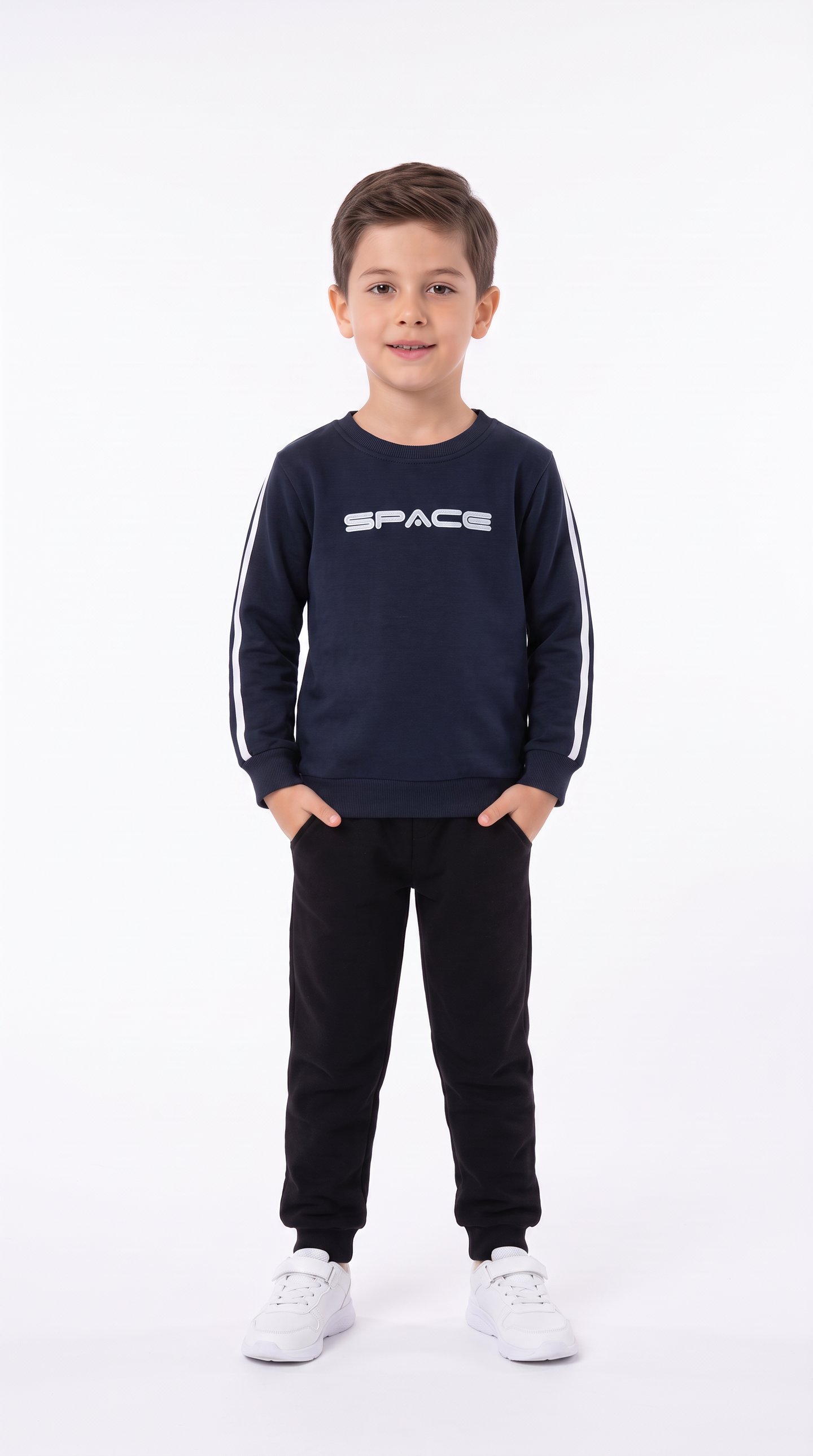 Space Baskılı Erkek Çocuk Sweat