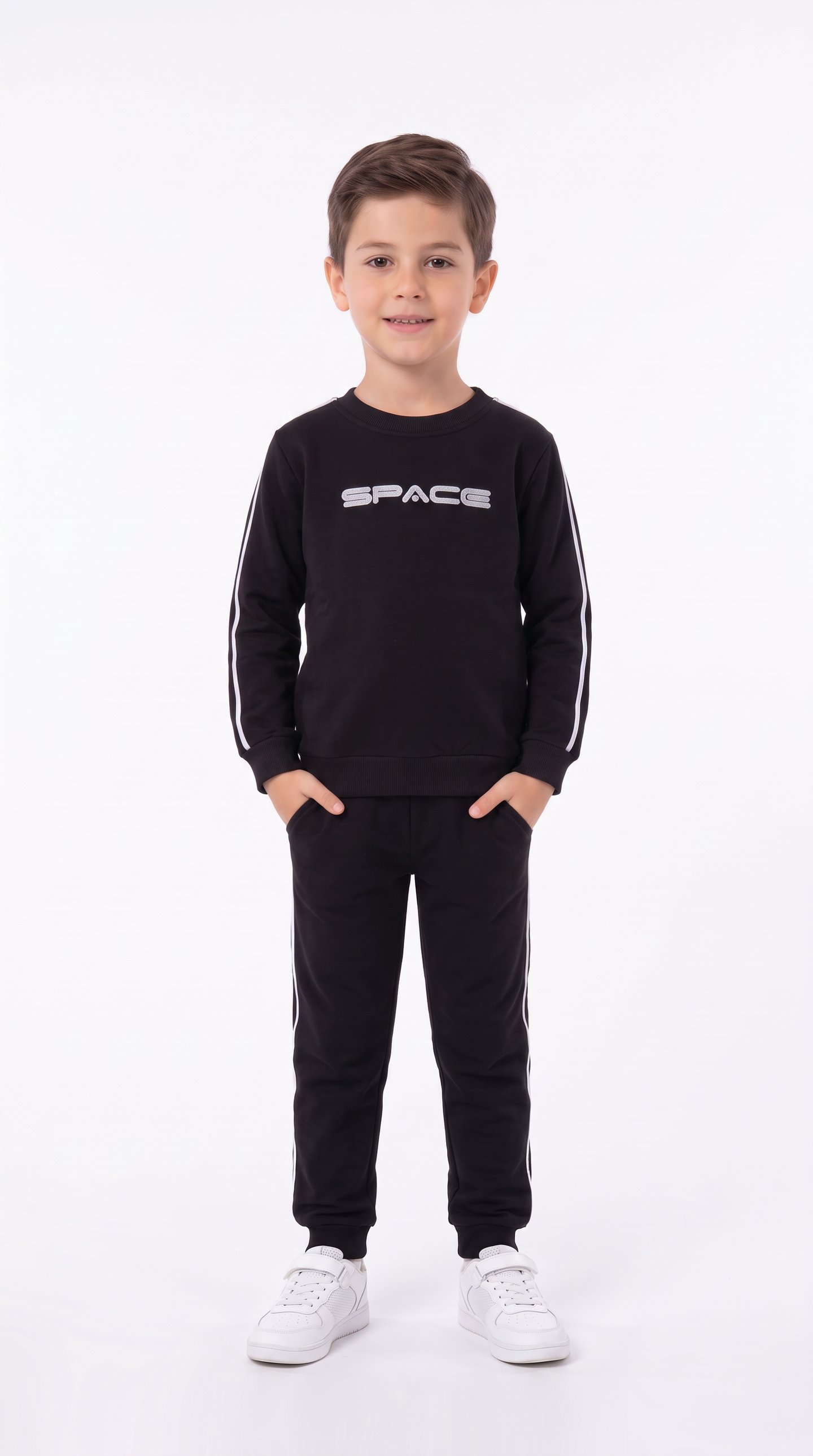 Space Baskılı Erkek Çocuk Sweat