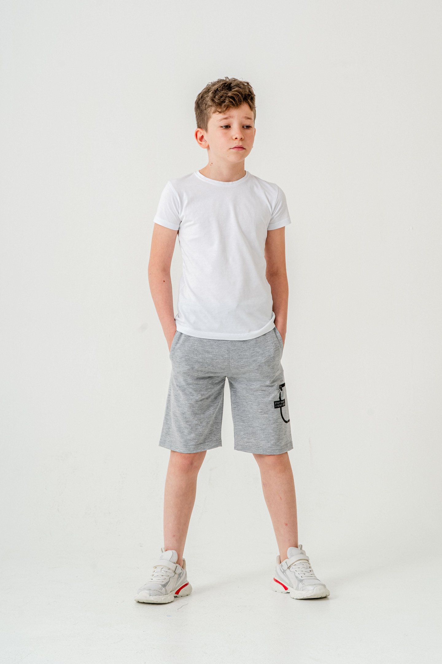 Stay  Good Baskılı Cep Fermuarlı Erkek Çocuk Şort
