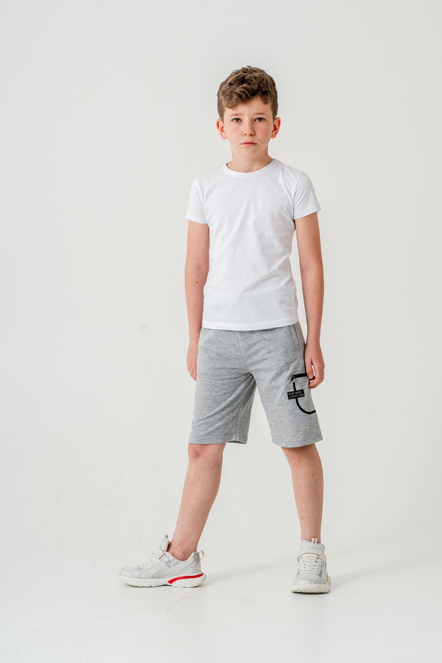 Stay  Good Baskılı Cep Fermuarlı Erkek Çocuk Şort