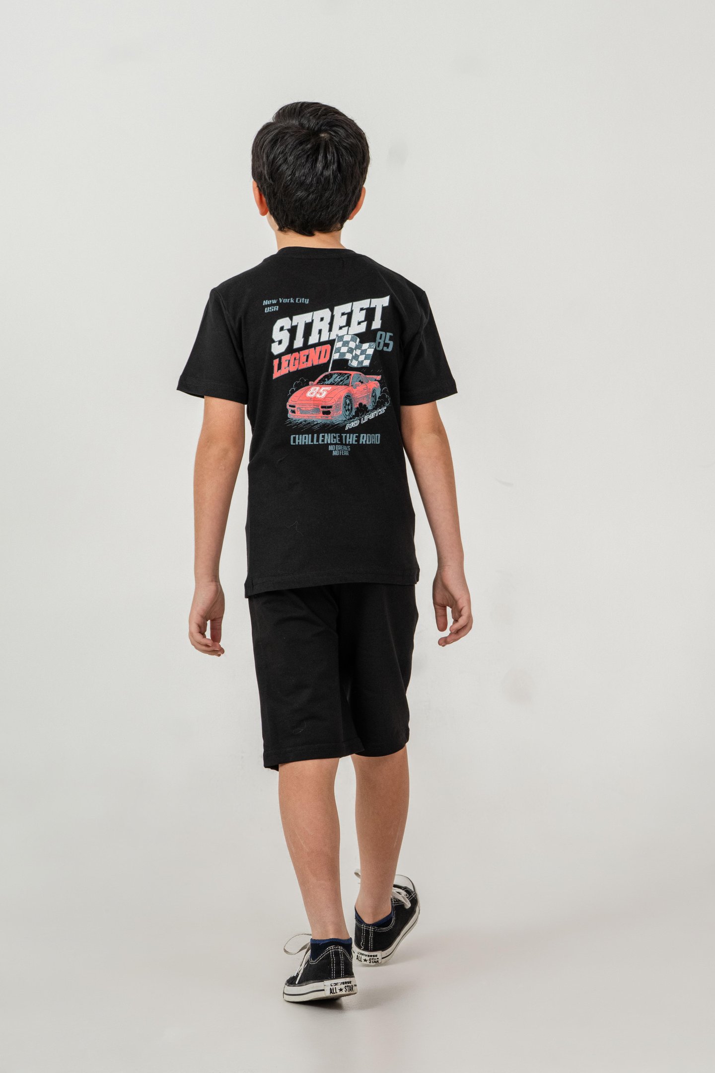 Street Legend Baskılı Erkek Çocuk Şort - Tişört Takımı