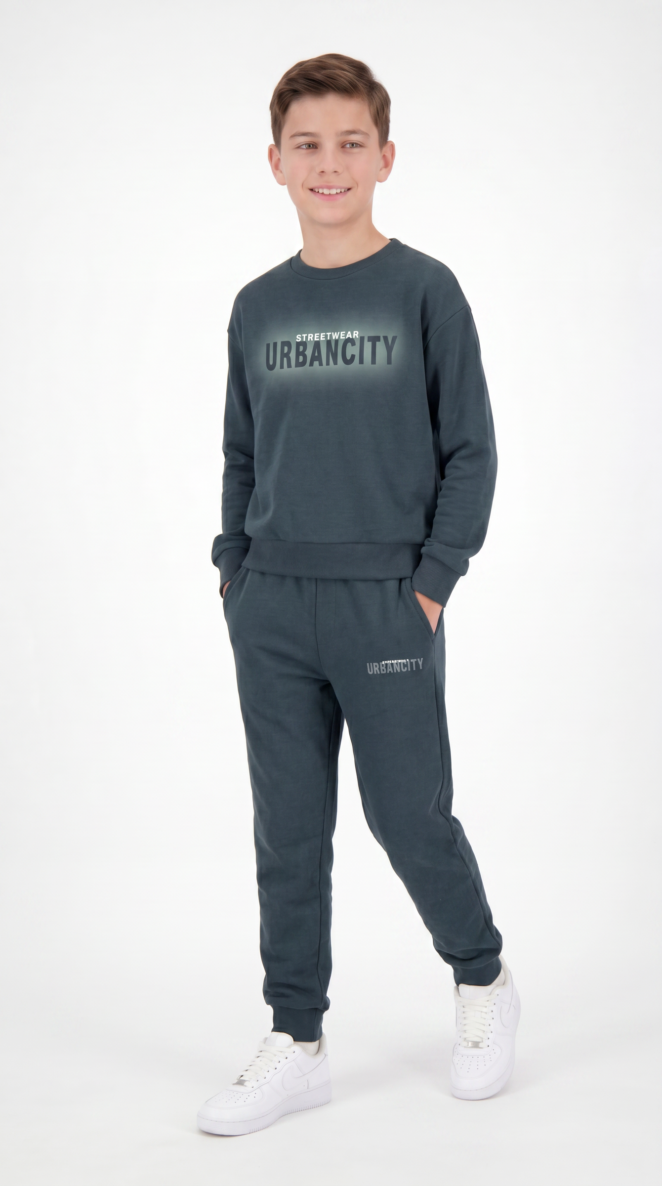 Streetwear Urbancity Baskılı Erkek Çocuk Alt Üst Eşofman Takımı