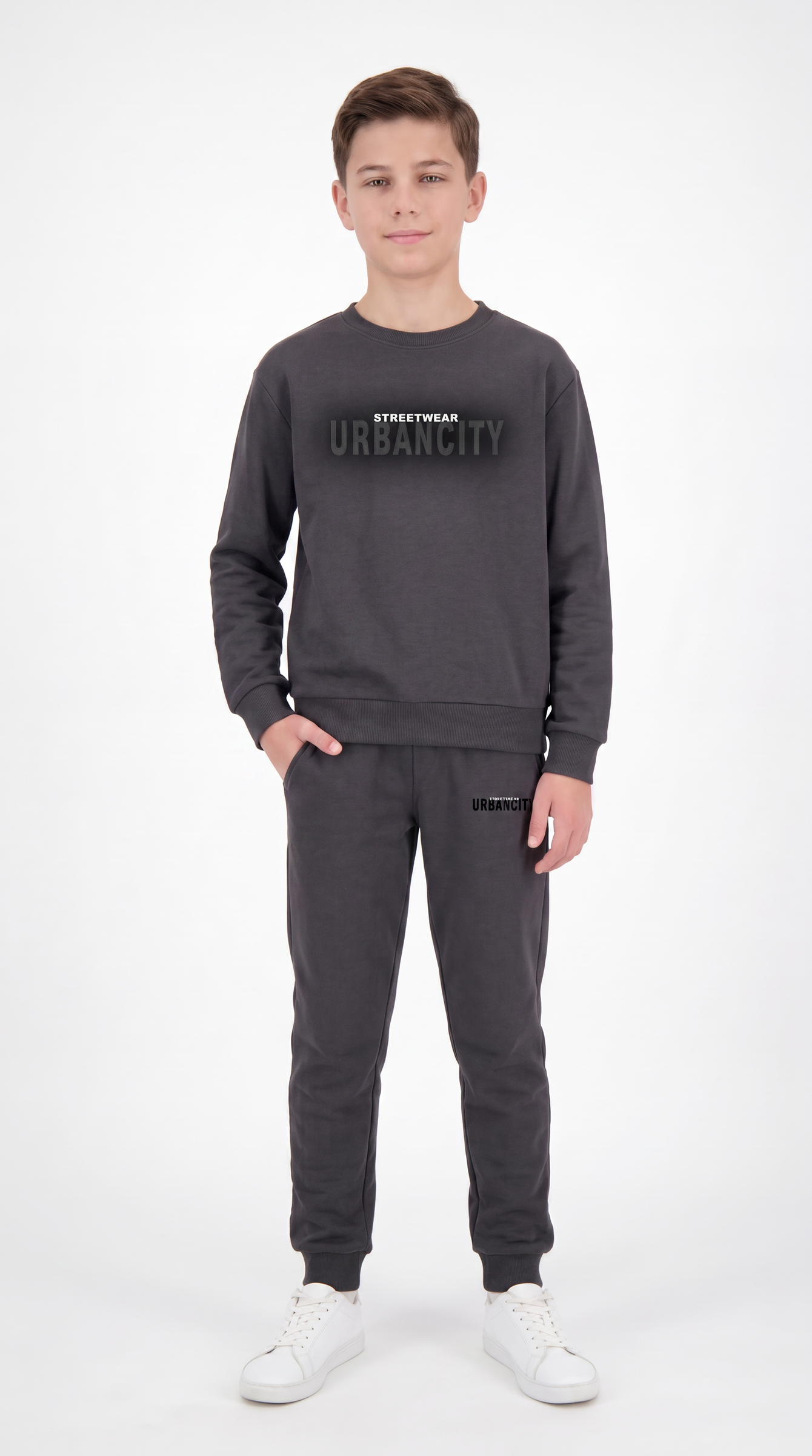 Streetwear Urbancity Baskılı Erkek Çocuk Alt Üst Eşofman Takımı