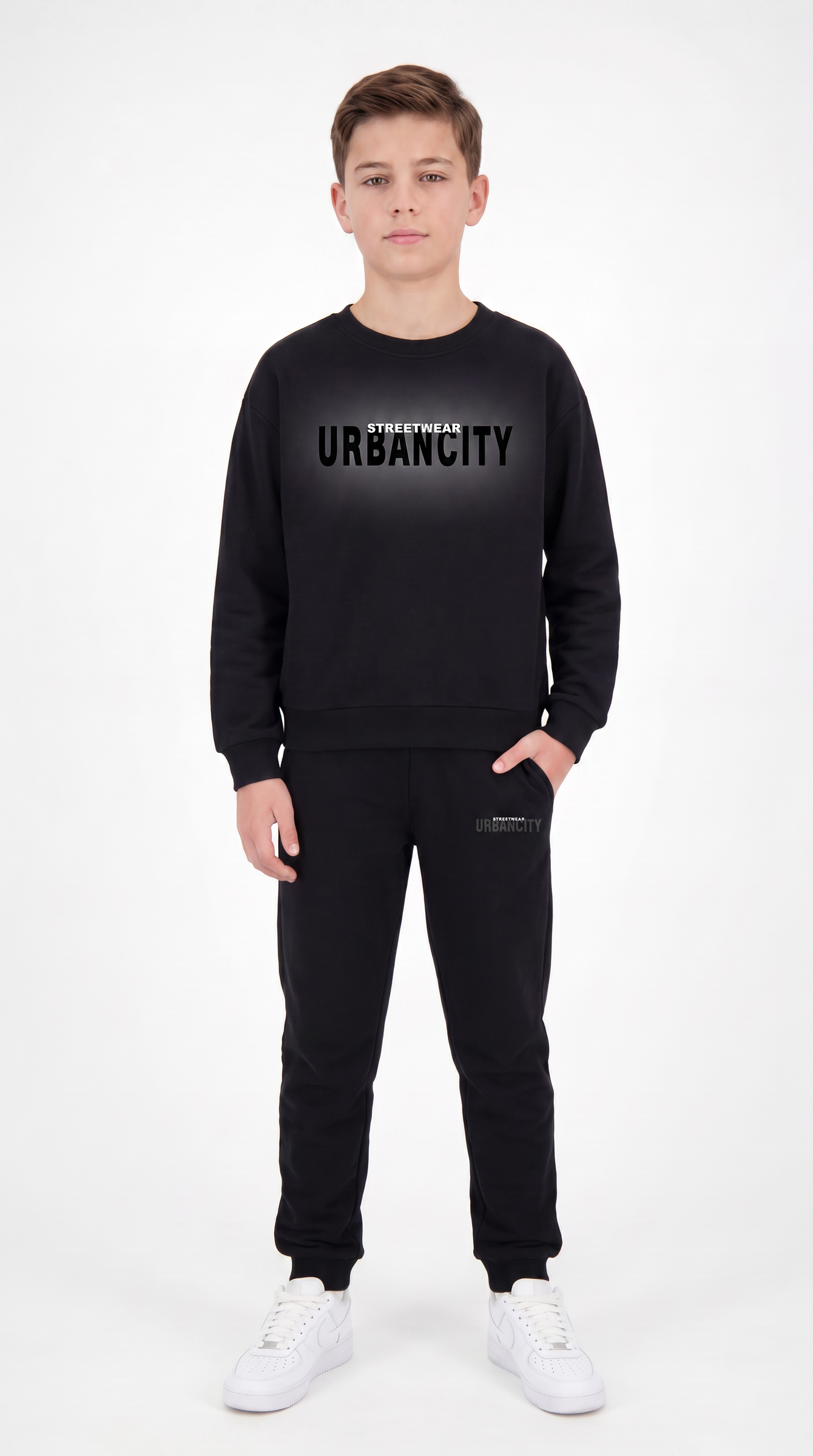 Streetwear Urbancity Baskılı Erkek Çocuk Alt Üst Eşofman Takımı