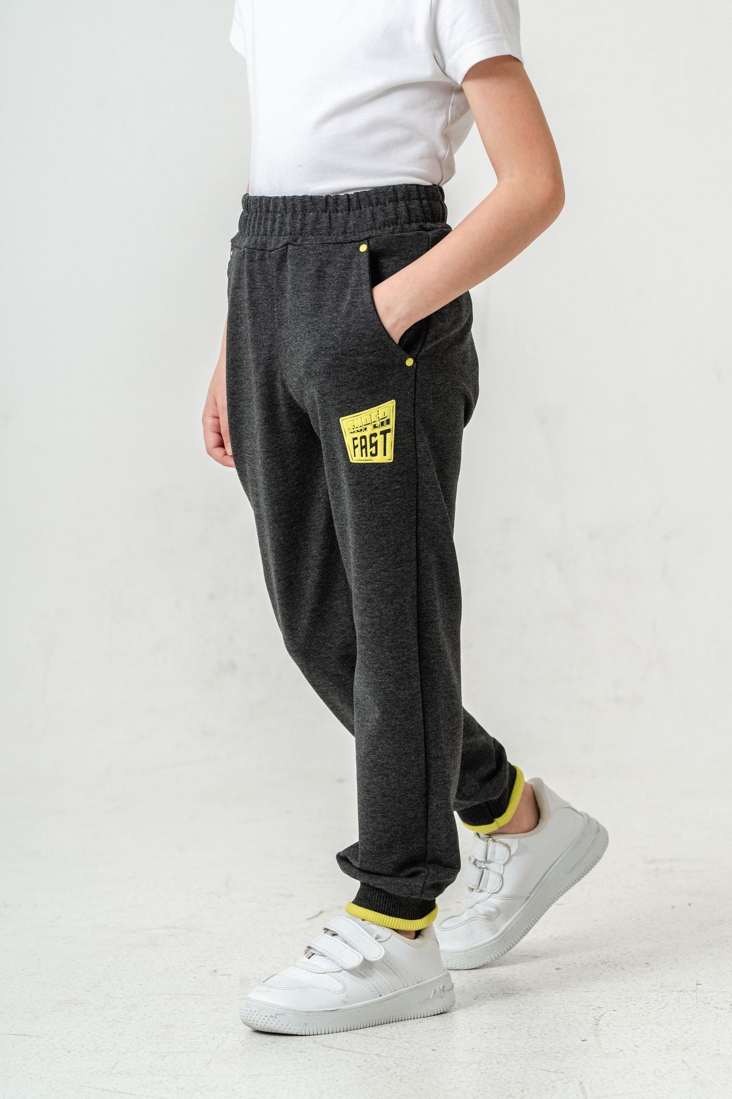 Super Fast Baskılı Cep Kenarı Rivetli Erkek Çocuk Eşofman Altı