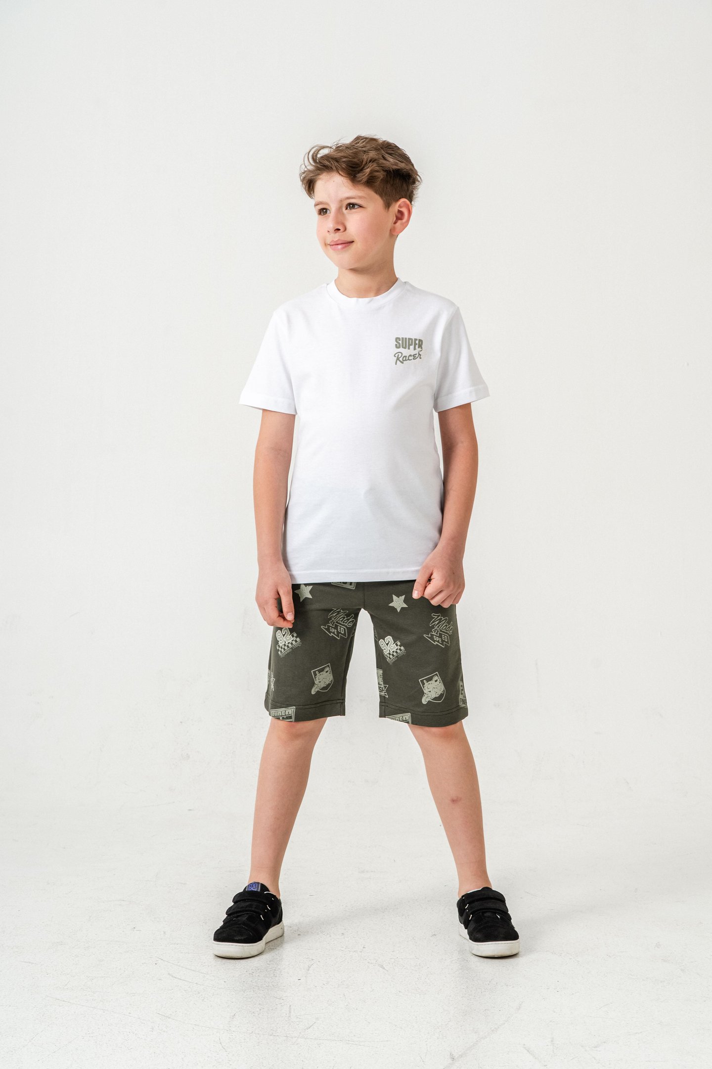 Super Racer Baskılı Erkek Çocuk Şort - Tişört Takımı