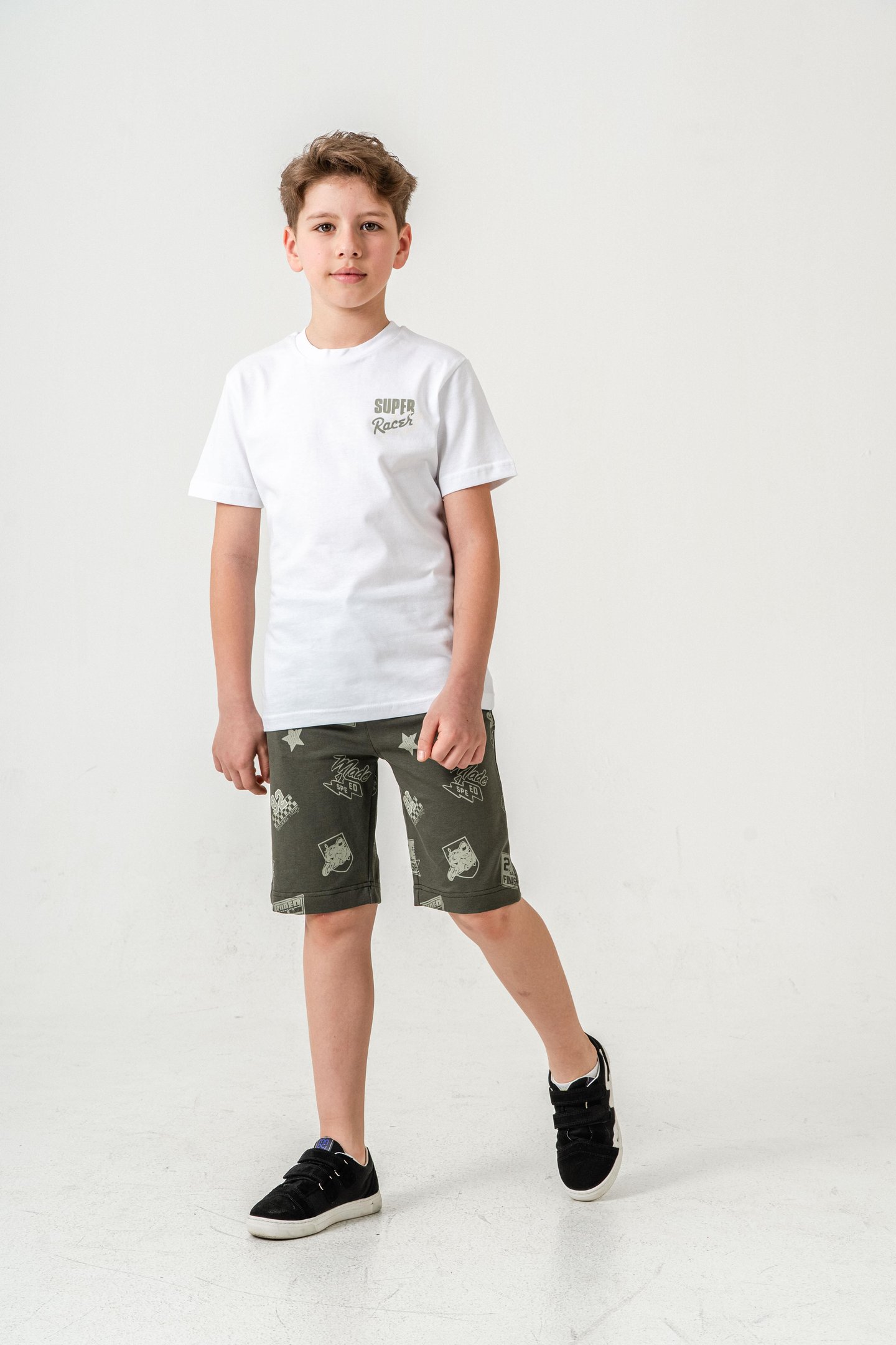 Super Racer Baskılı Erkek Çocuk Şort - Tişört Takımı