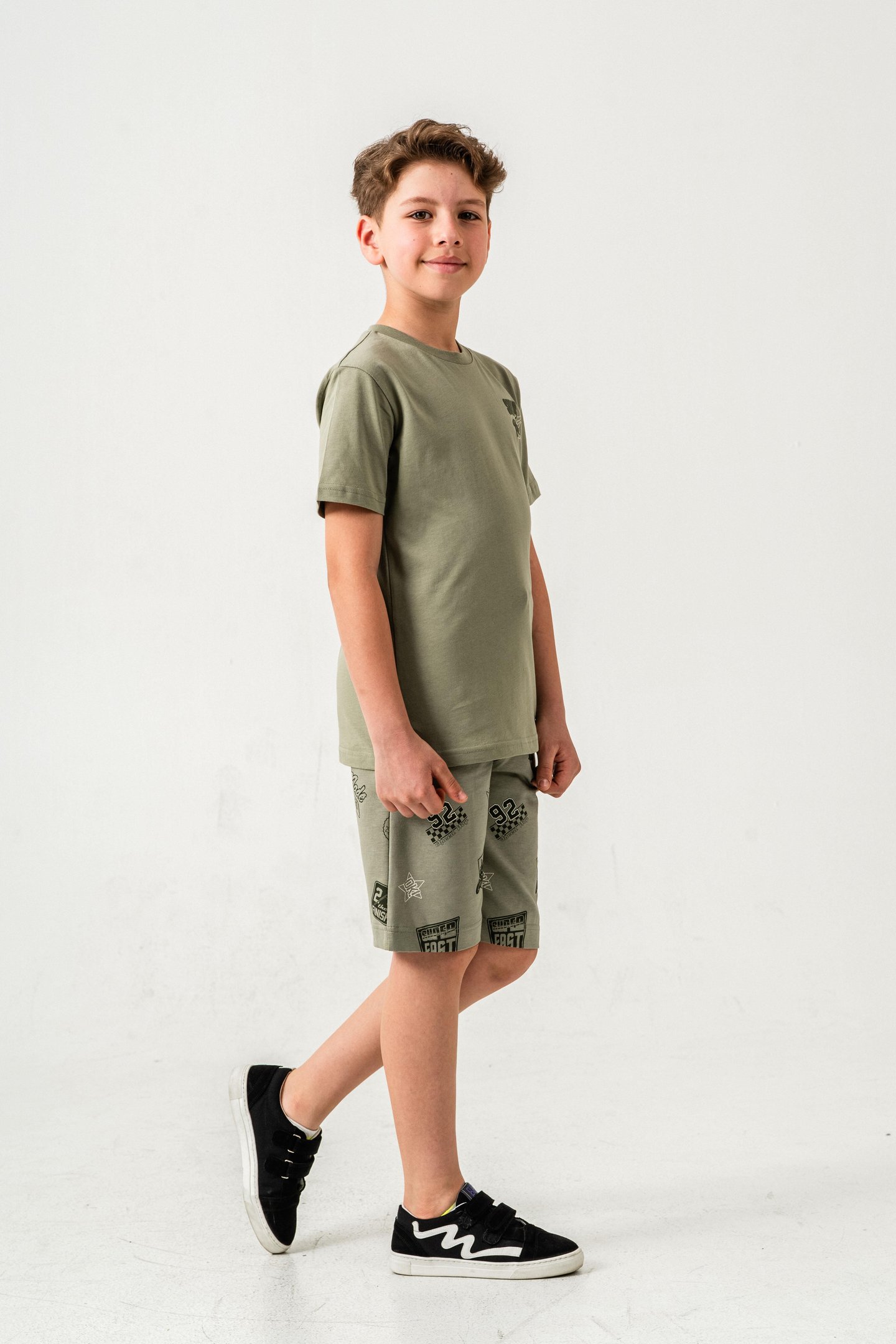 Super Racer Baskılı Erkek Çocuk Şort - Tişört Takımı