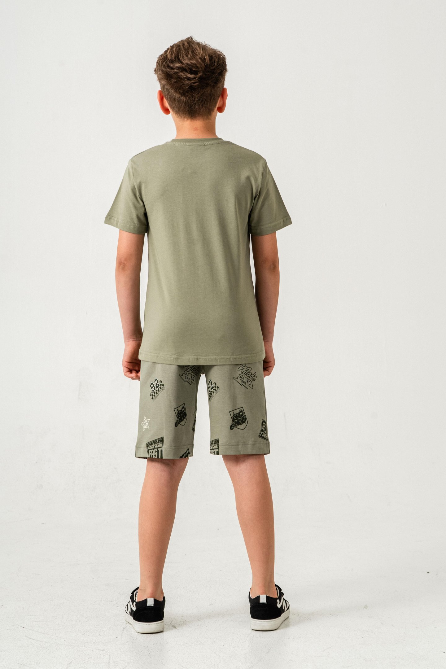 Super Racer Baskılı Erkek Çocuk Şort - Tişört Takımı